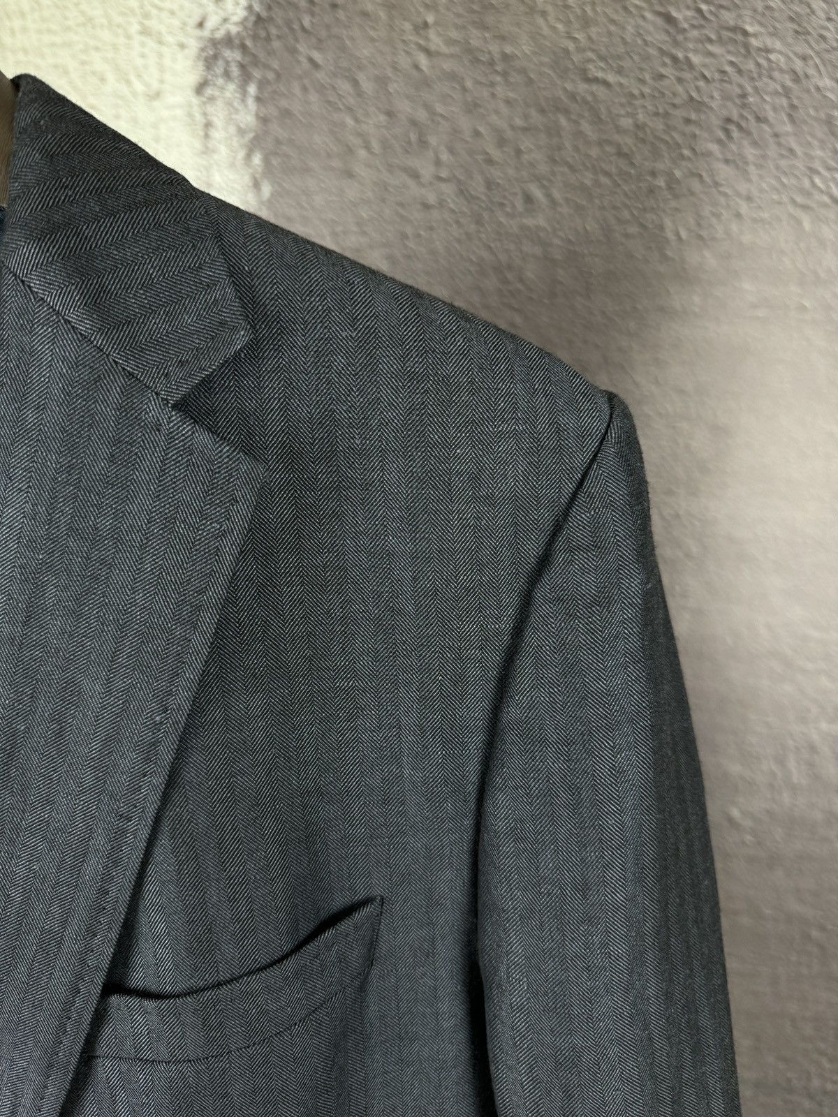 Colombo × Hugo Boss Hugo Boss x Colombo wool linen herringbone unlined blazer Size 42R - 7 Thumbnail