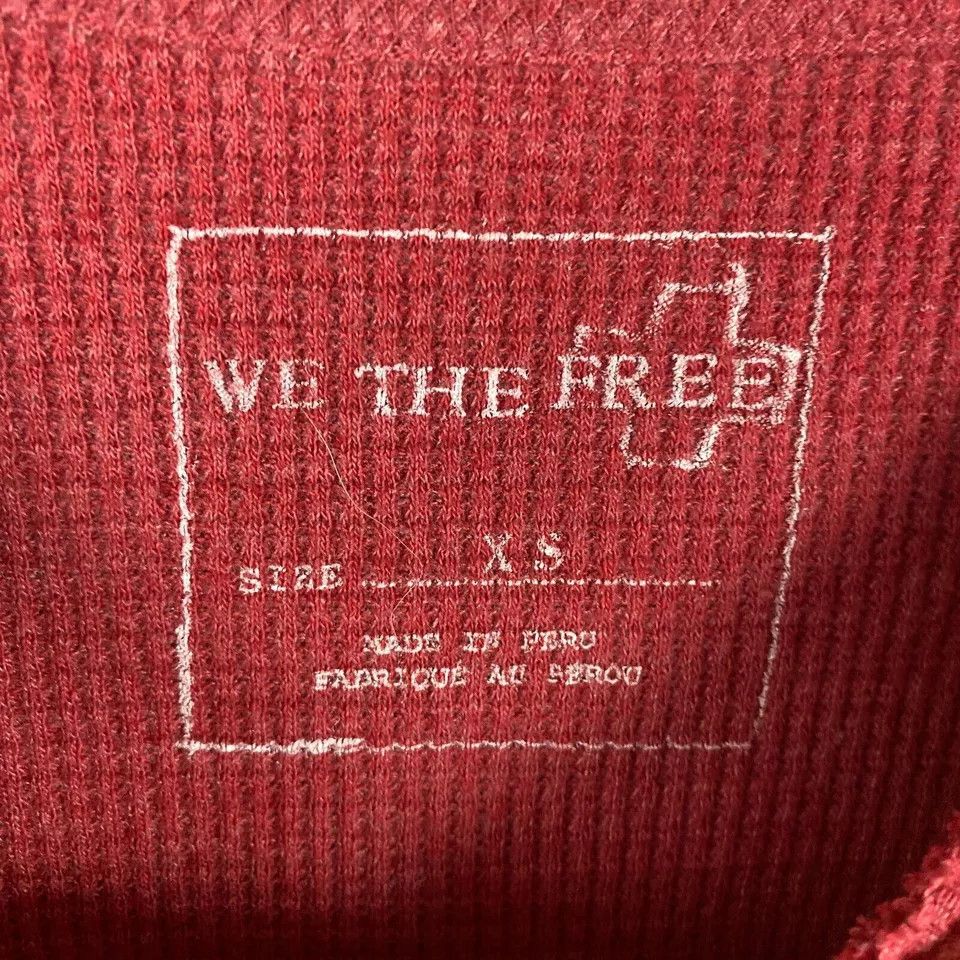Other We The Free Blouse Women's XS Long Sleeve Waffle Knit Cotton Size XS / US 0-2 / IT 36-38 - 3 Thumbnail