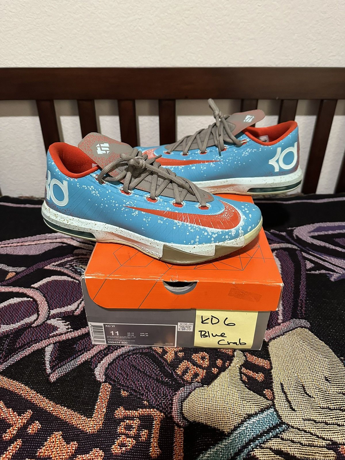 Pre-owned Nike Kd 6 Maryland Blue Crab 2013 Kevin Durant Shoes
