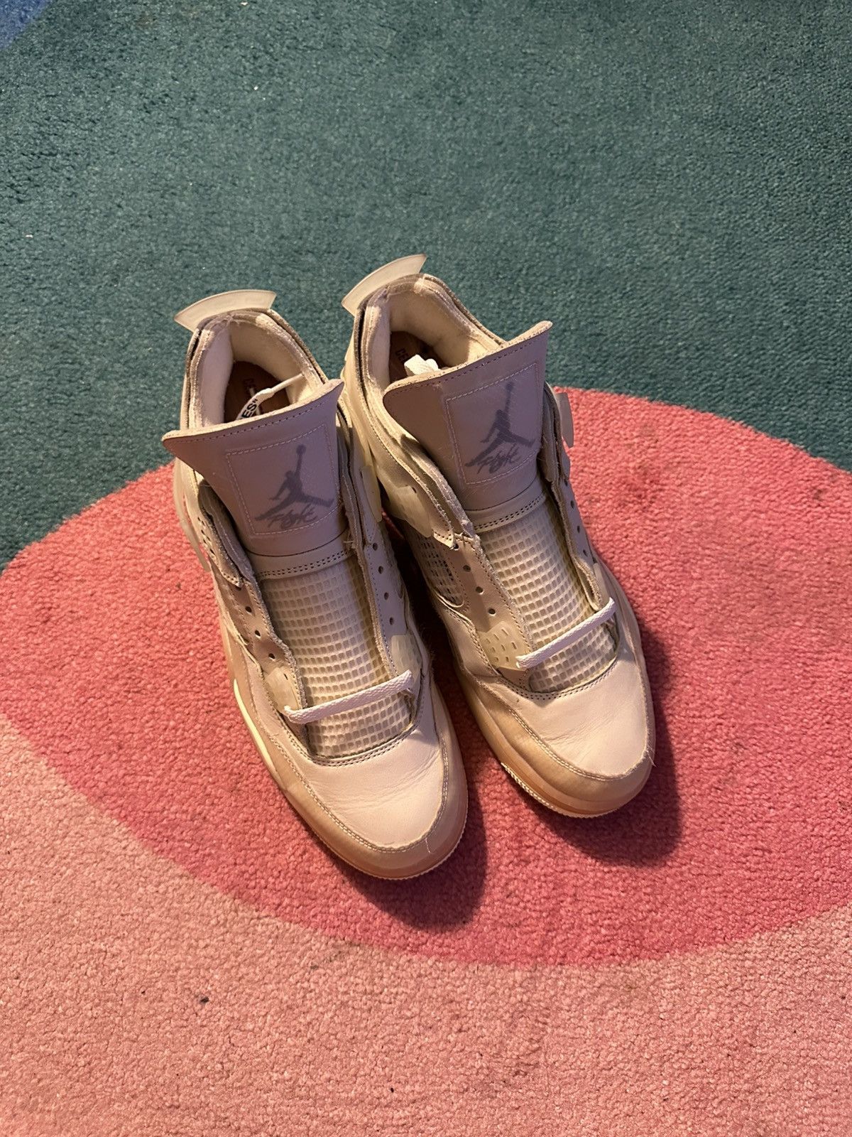 Jordan Brand × Off-White Off White x Air Jordan 4 Retro SP Sail Womens Size US 11.5 / EU 44-45 - 3 Thumbnail