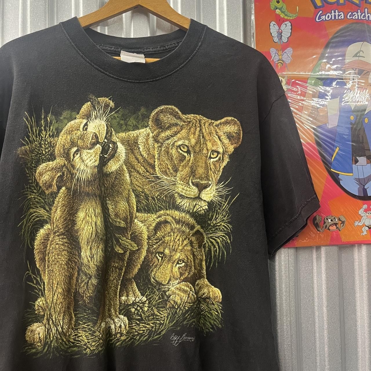 Gildan VTG 90's Nature Lion Cub Animal Large Print Graphic Shirt XL Size US XL / EU 56 / 4 - 1 Thumbnail