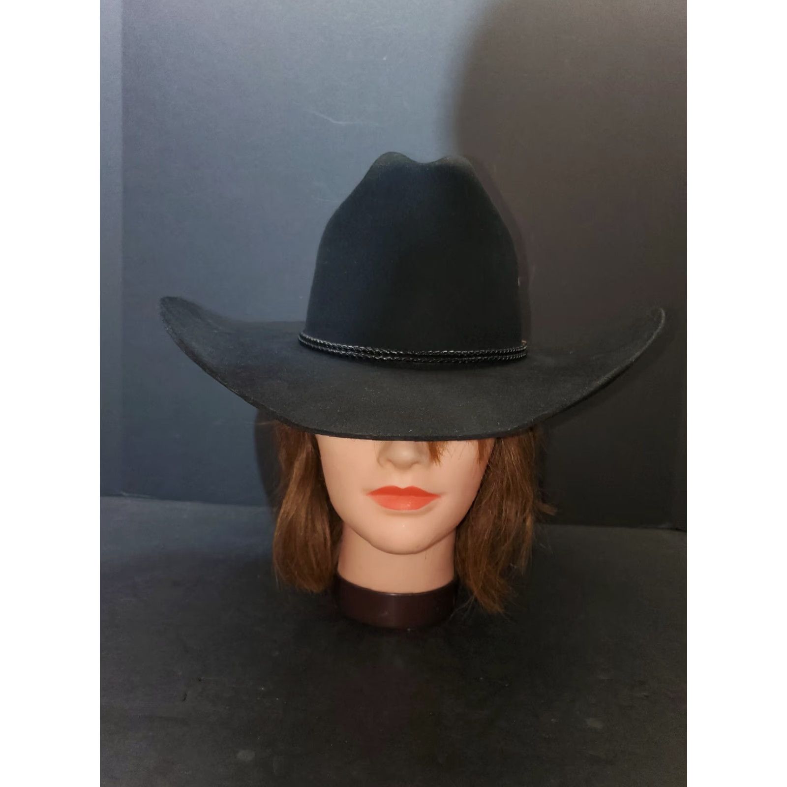 George VINTAGE Resistol George Strait Design 4X Beaver Felt Cowboy Hat Sz 6 3/4 Black Mens Cowboy Hat Size ONE SIZE - 6 Thumbnail