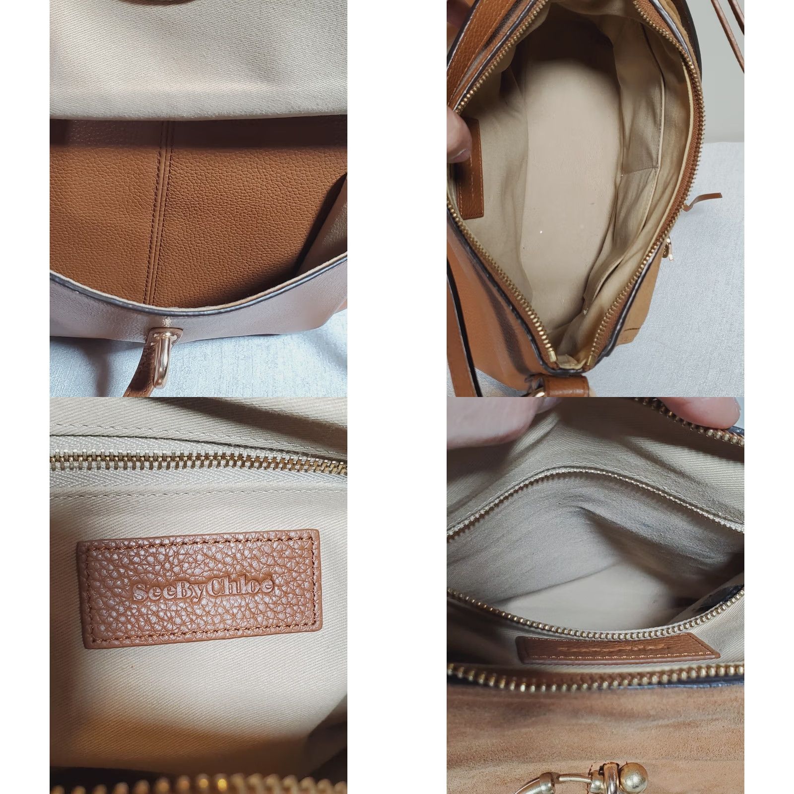Vintage Chloé Bag Womens Small See Joan Leather Suede Crossbody Caramello Brown Charms Size ONE SIZE - 10 Thumbnail