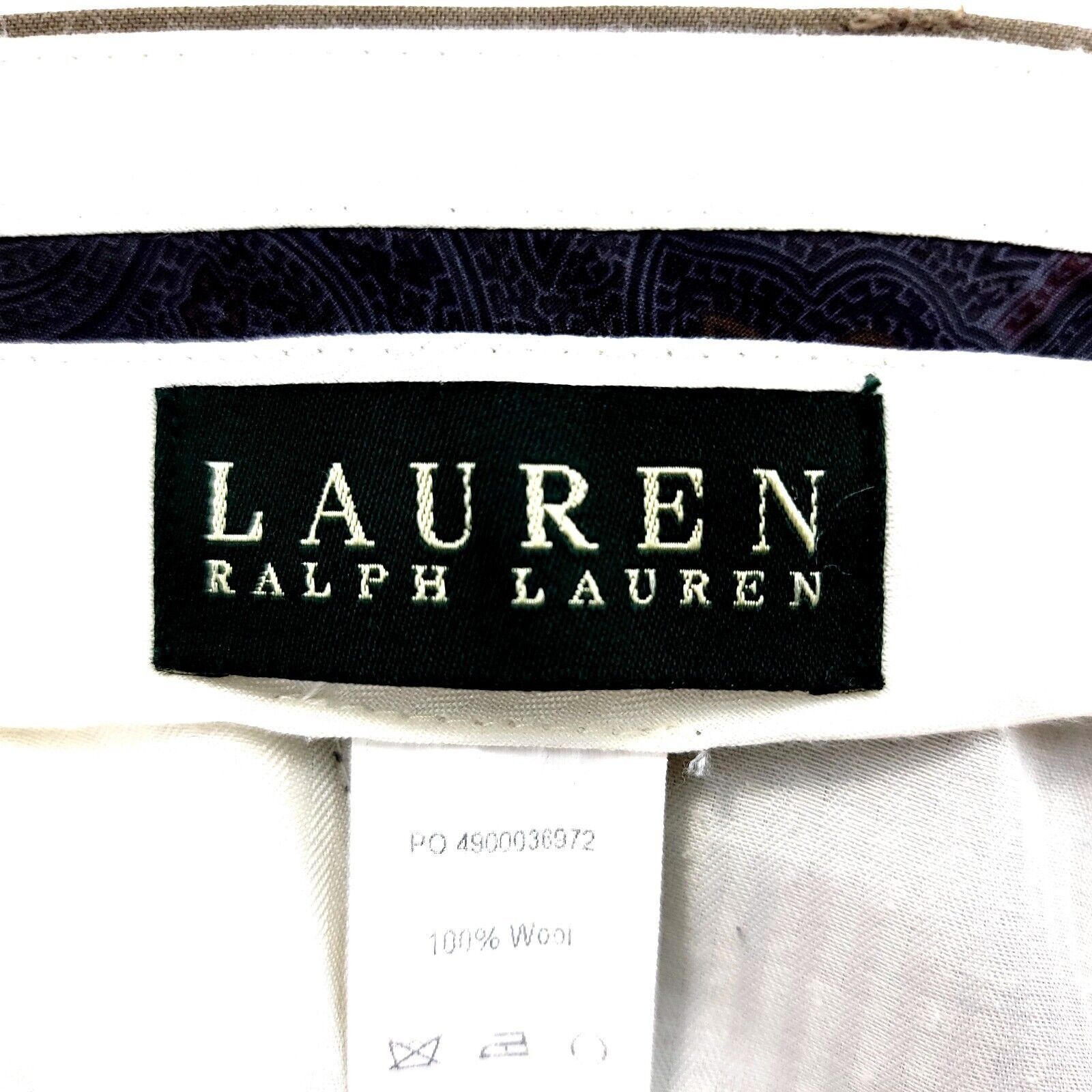 Lauren Ralph Lauren Lauren Ralph Lauren Wool Pleated Cuffed Green Beige Mid Rise Size 36R - 5 Thumbnail