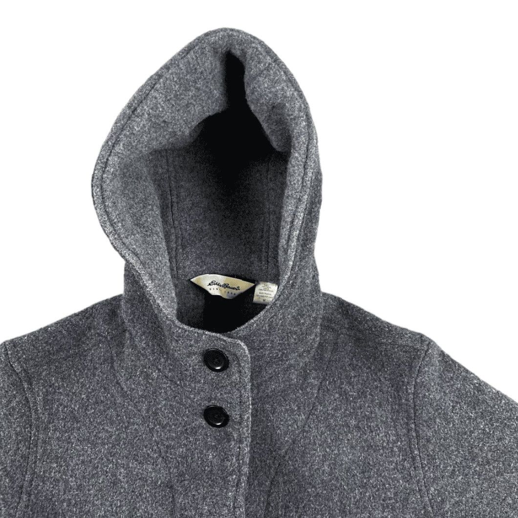 Eddie Bauer VINTAGE Eddie Bauer Coat Womens MEDIUM Gray Wool Hooded Heritage Outdoor USA Y2K Size M / US 6-8 / IT 42-44 - 3 Thumbnail