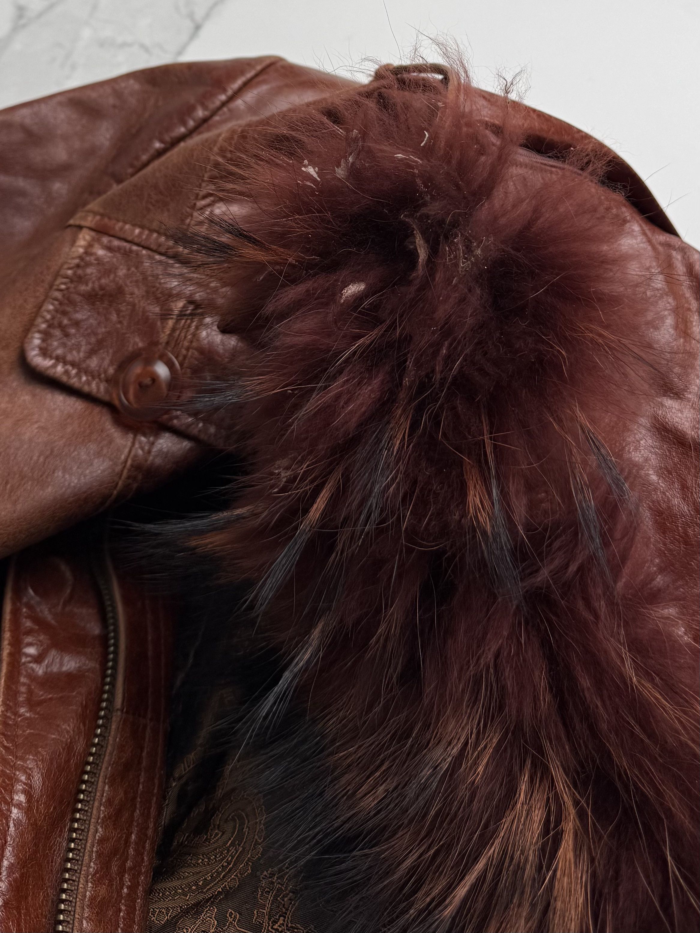 Japanese Brand Vintage Brown Leather Jacket Hooded Statement Coat Y2K Size L / US 10 / IT 46 - 17 Thumbnail
