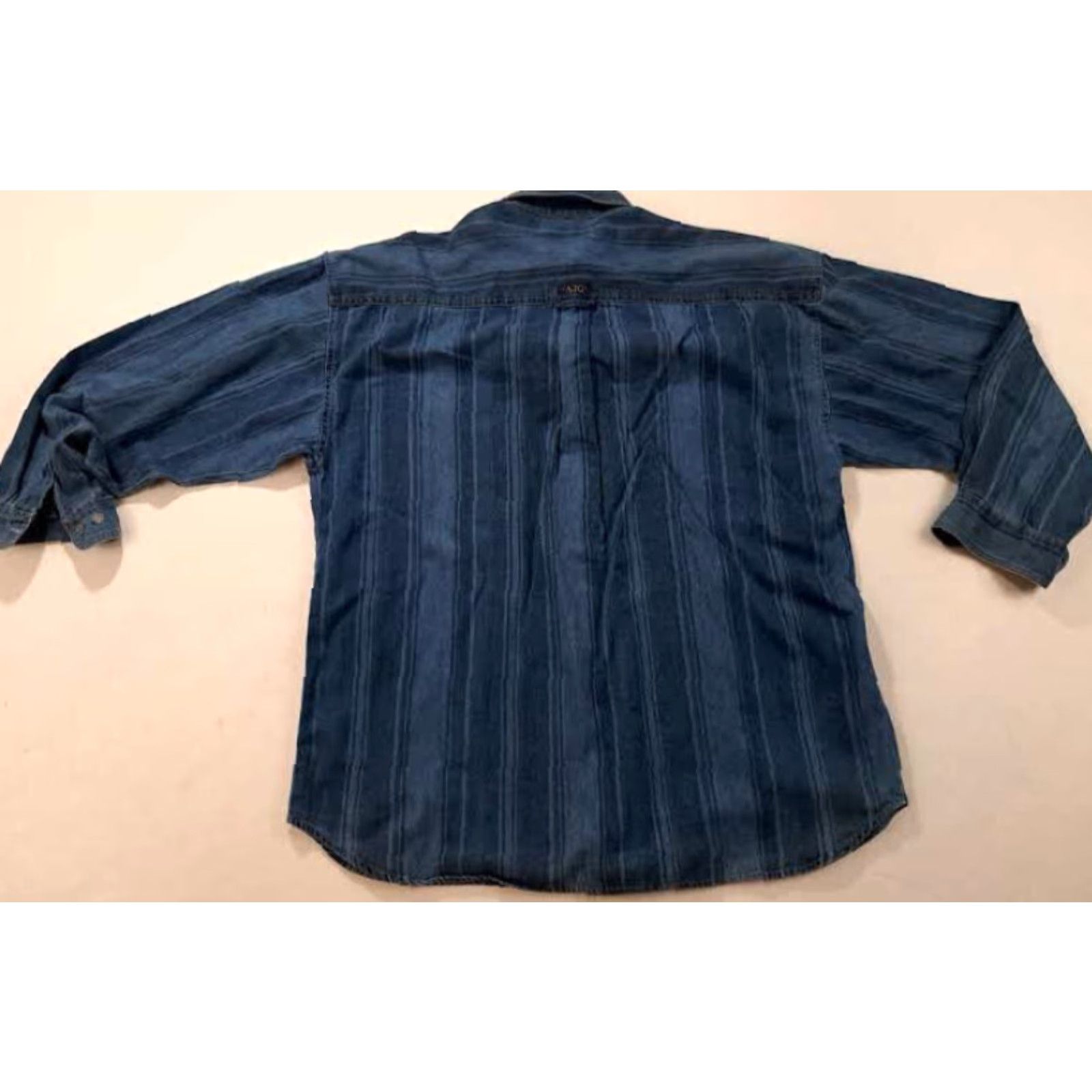 Vintage AriZona Shirt Button-Up Long Sleeve XXL Blue Striped Cotton Canvas Men XL Regular Pants? Size US XL / EU 56 / 4 - 4 Thumbnail