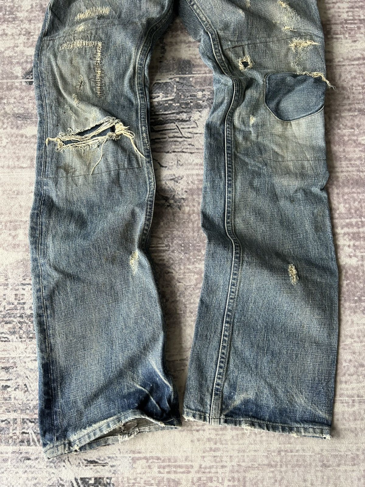 If Six Was Nine Roar Double Guns Distressed Jeans Size US 31 - 6 Thumbnail