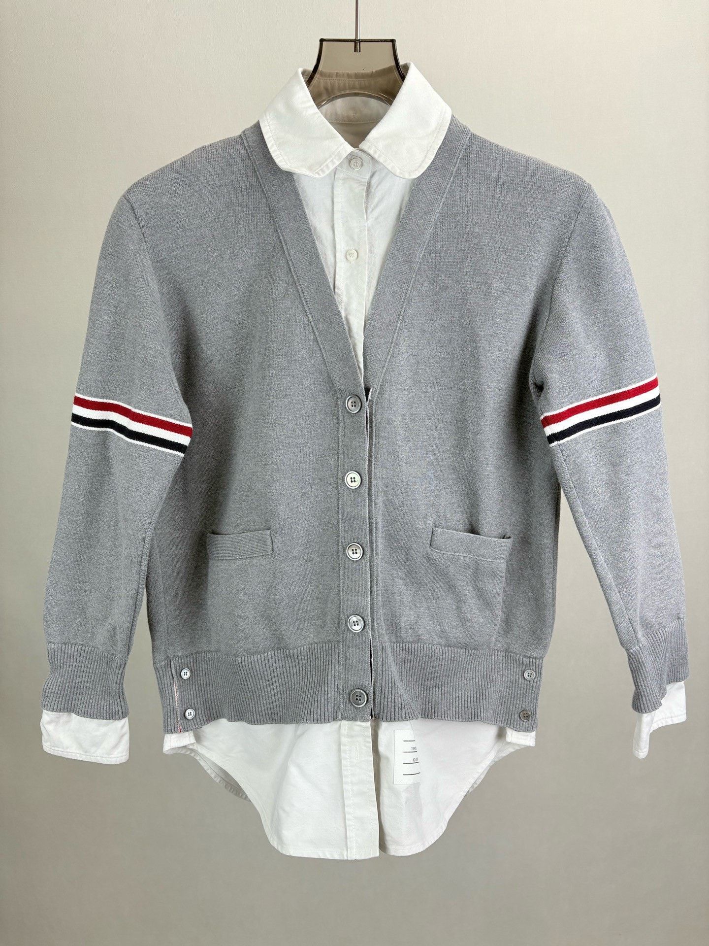 Thom Browne Thom Browne TB Arm Stripe Layered Cardigan Size US XS / EU 42 / 0 - 1 Thumbnail