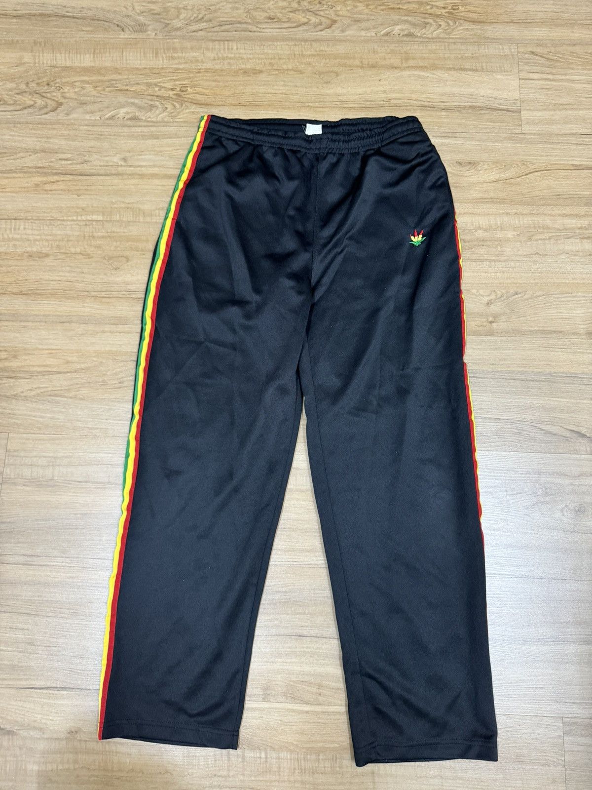 image of Bob Marley Vintage Rasta Reggae Track Pants in Black, Men's (Size 34)