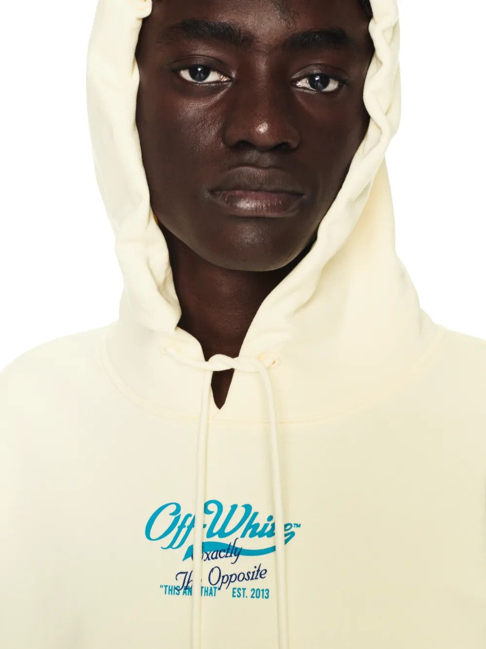 Off-White o1gr1nt0325 Script Logo Opp Over Skate Hoodie in Ivory Size US XXS / EU 40 - 2 Thumbnail