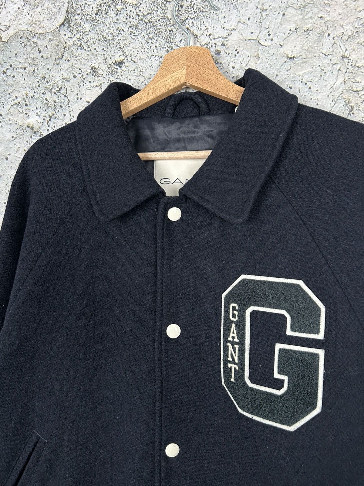 Gant Gant Navy Wool Varsity Jacket New Streetwear Rap USA Boxy Size US L / EU 52-54 / 3 - 3 Thumbnail