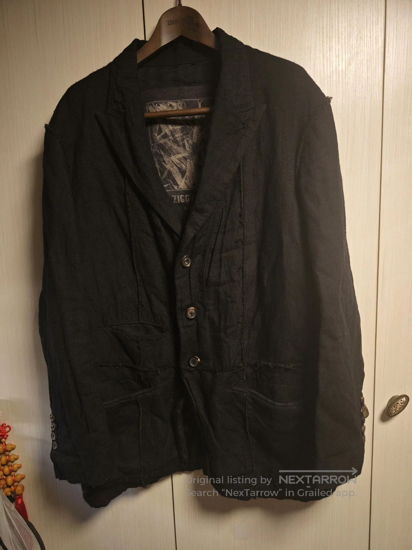 Ziggy Chen Ziggy Chen 21AW Black Distressed Wool Blazer. Size US M / EU 48-50 / 2 - 1 Thumbnail