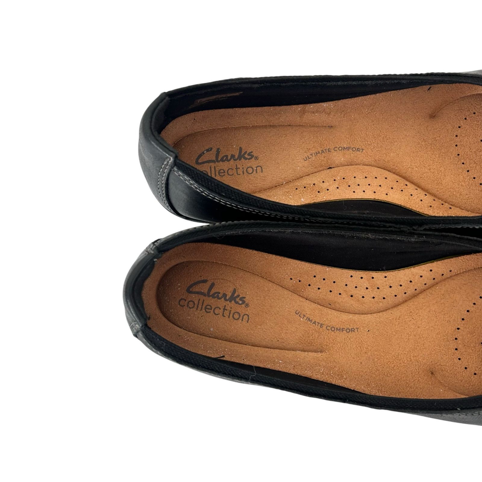 Clarks Clarks Collection Black Leather Meadow Opal Flats Shoes 10 Size US 10 / IT 40 - 2 Thumbnail