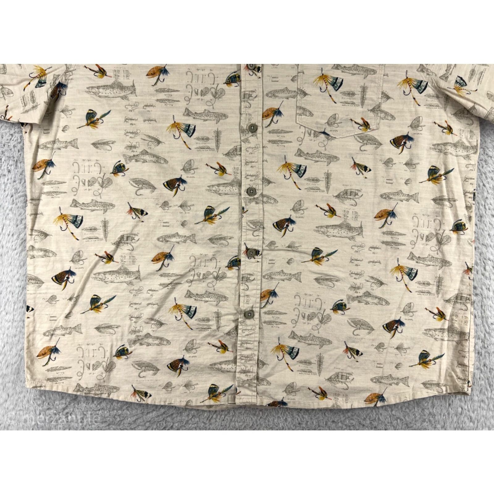 Gloverall RedHead Shirt Mens 2XL Beige Fishing Fly All Over Print Angler 100% Cotton Shirt Men's Beige Fishing Angler 100% Cotton 2XL RedHead Size US XXL / EU 58 / 5 - 6 Thumbnail