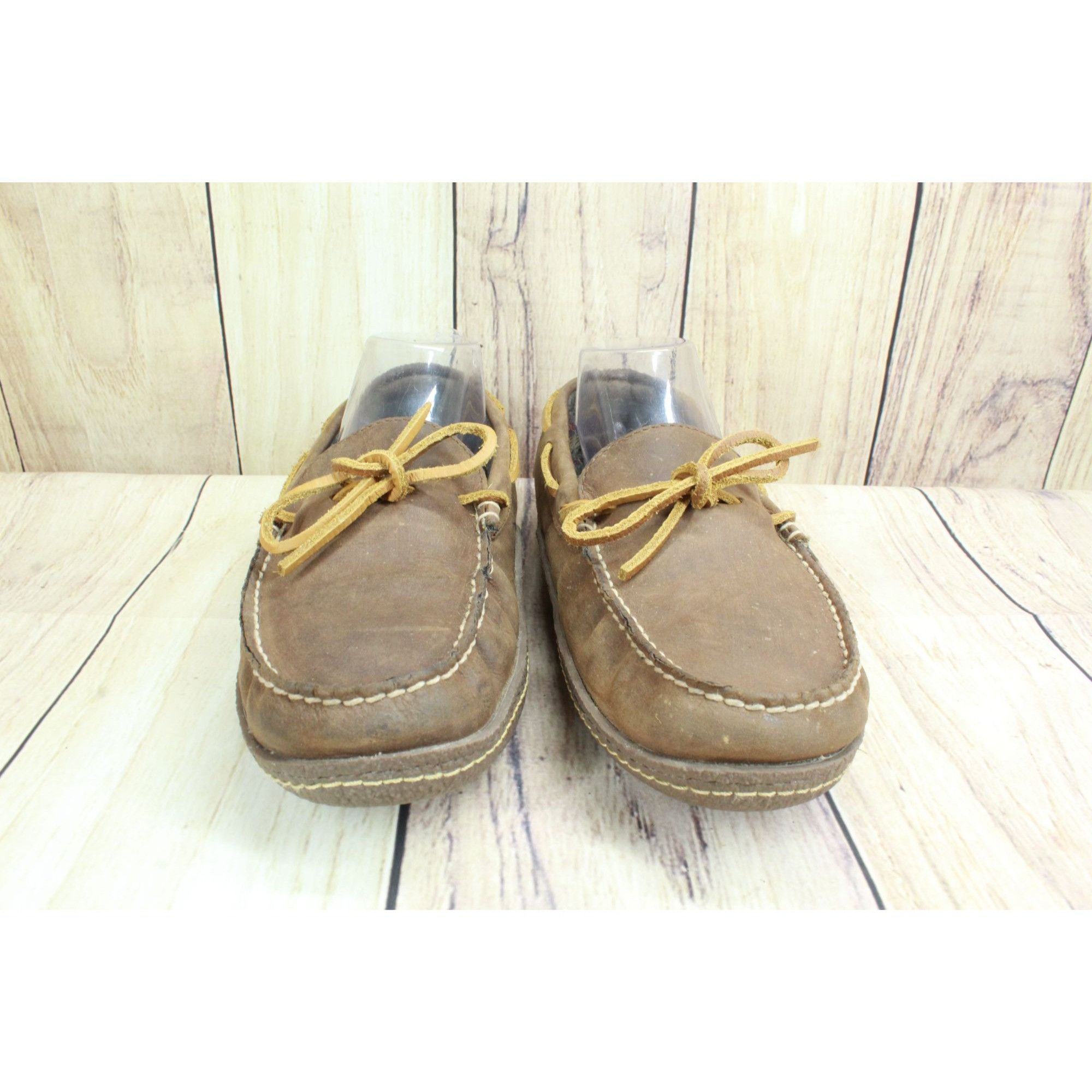 L.L. Bean × Leather LL Bean Men’s Leather Flannel Slippers Brown – Size 8 Size US 8 / EU 41 - 4 Thumbnail