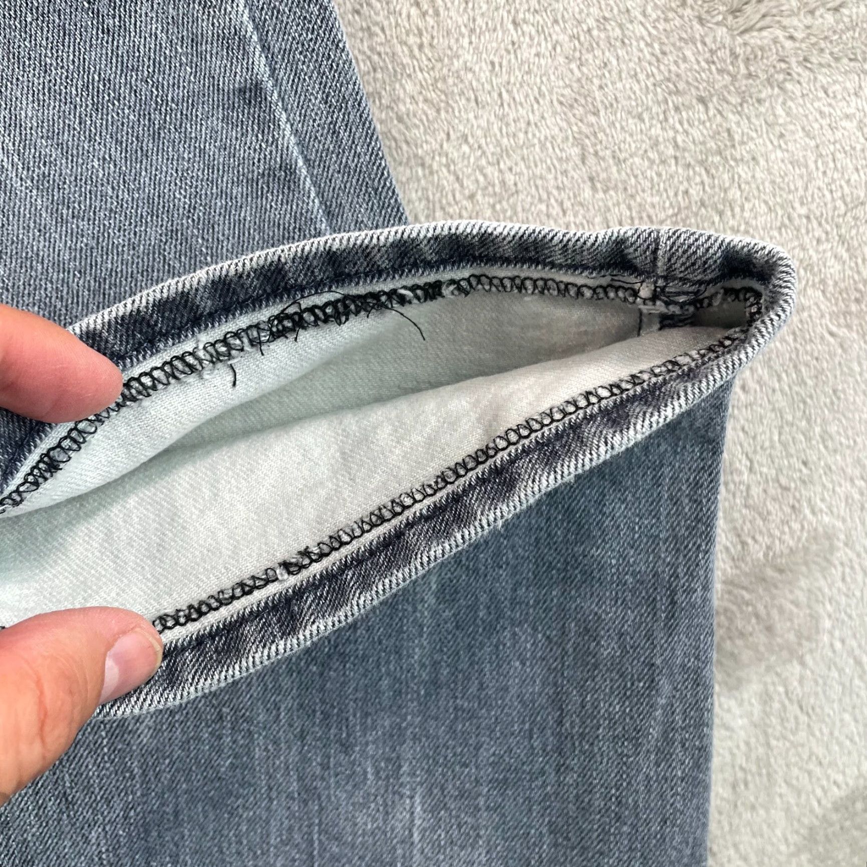 John Varvatos John Varvatos USA Bowery Slim Straight Men 36x26.5 Grey Zip Fly Denim Jeans Size US 36 / EU 52 - 4 Thumbnail