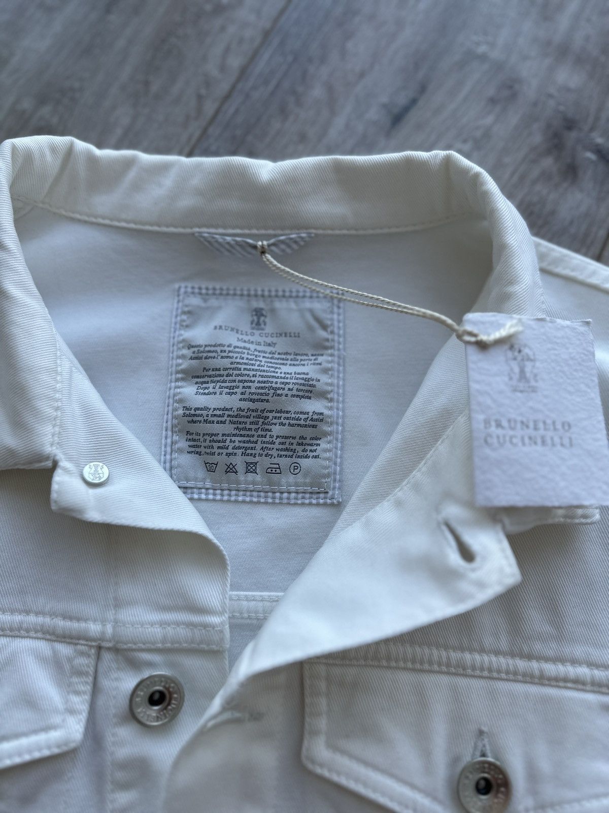 Brunello Cucinelli Brunello Cucinelli Denim Jacket, White 50 IT Size US M / EU 48-50 / 2 - 10 Thumbnail