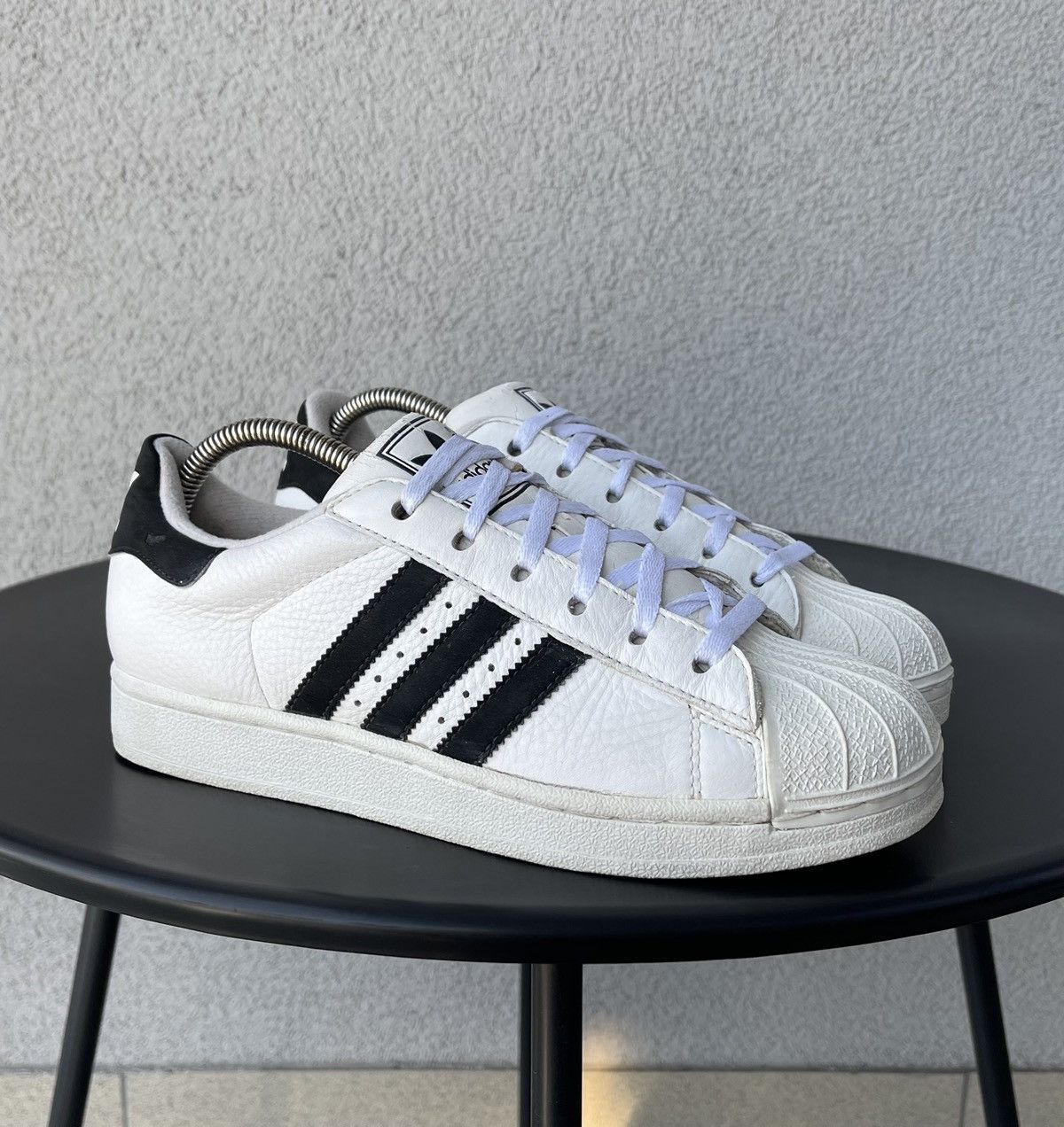 Vintage 2002 Adidas Superstar Leather Trainers Shoes White, Men's (Size 7)