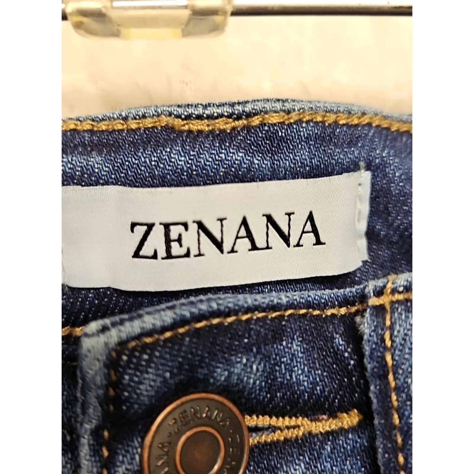 Vintage Zenana Boot Cut Jeans Womens Size 24 Denim Stretch Distressed Mid Rise Blue 30 in Inseam Jeans Women`` Size 42" / US 20 - 4 Thumbnail