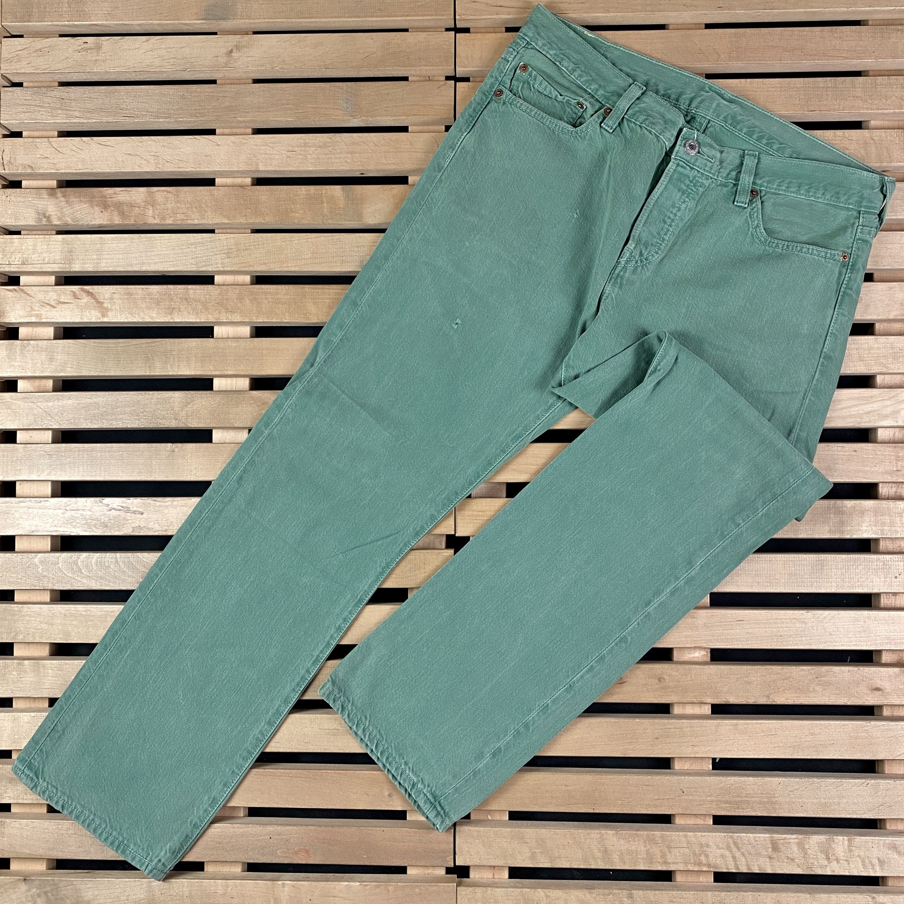 Levi's × Levi's Vintage Clothing × Vintage Mens Jeans Denim Levis 501 Size 29 Green Size US 29 - 1 Thumbnail