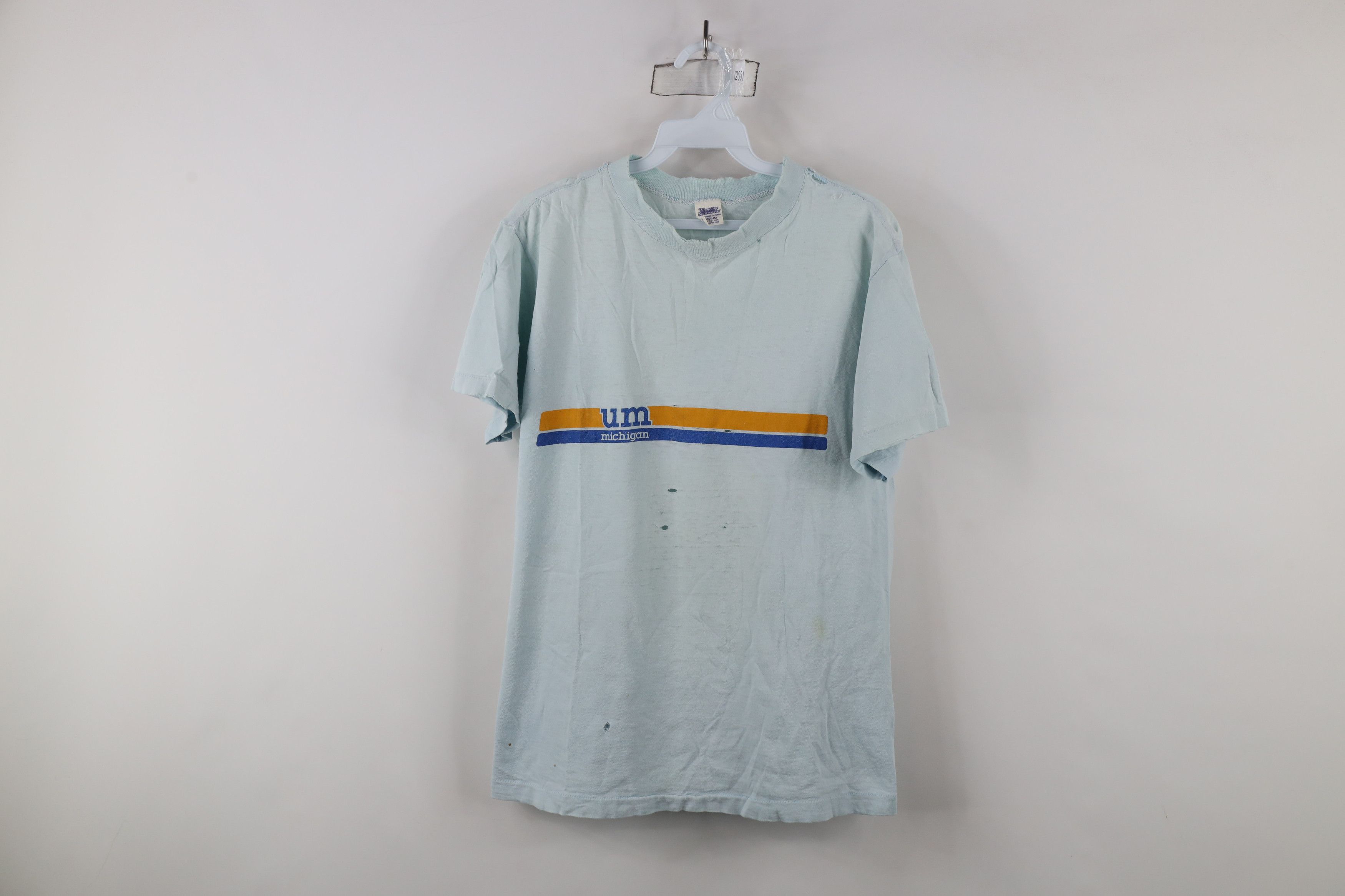 Vintage Vintage 70s 80s University of Michigan T-Shirt Blue USA Size US M / EU 48-50 / 2 - 1 Thumbnail
