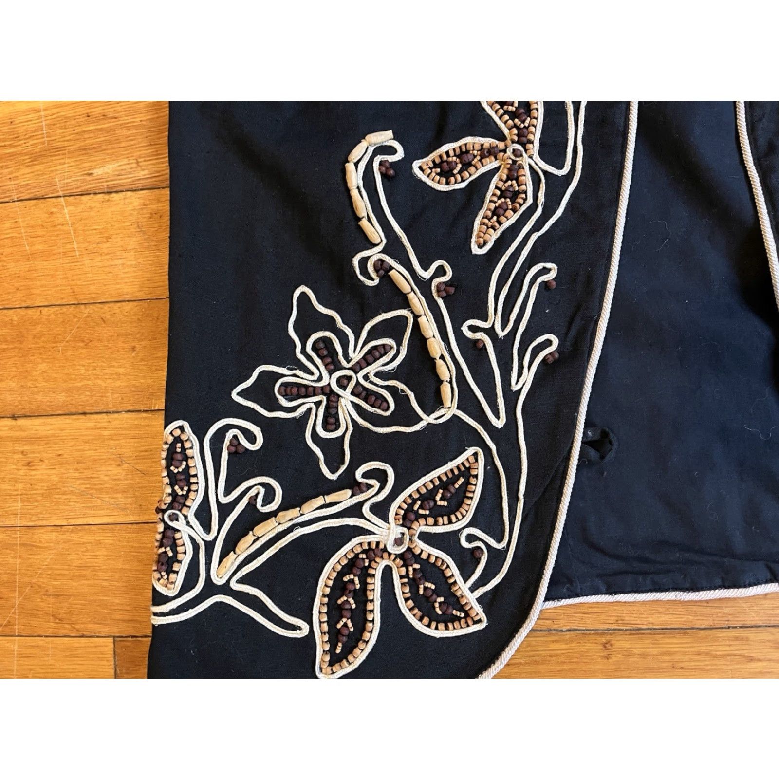 Vintage VINTAGE Cambridge Dry Goods Vest Women’s Large Black Beaded Floral Size L / US 10 / IT 46 - 3 Thumbnail