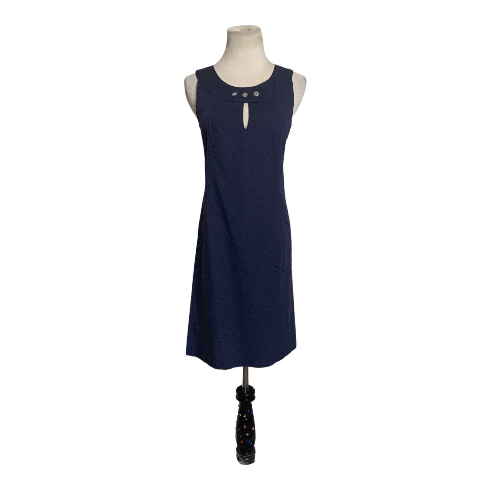 Tory Burch Tory Burch Navy Logo Button Detail Mini Dress 2 Size XS / US 0-2 / IT 36-38 - 12 Thumbnail