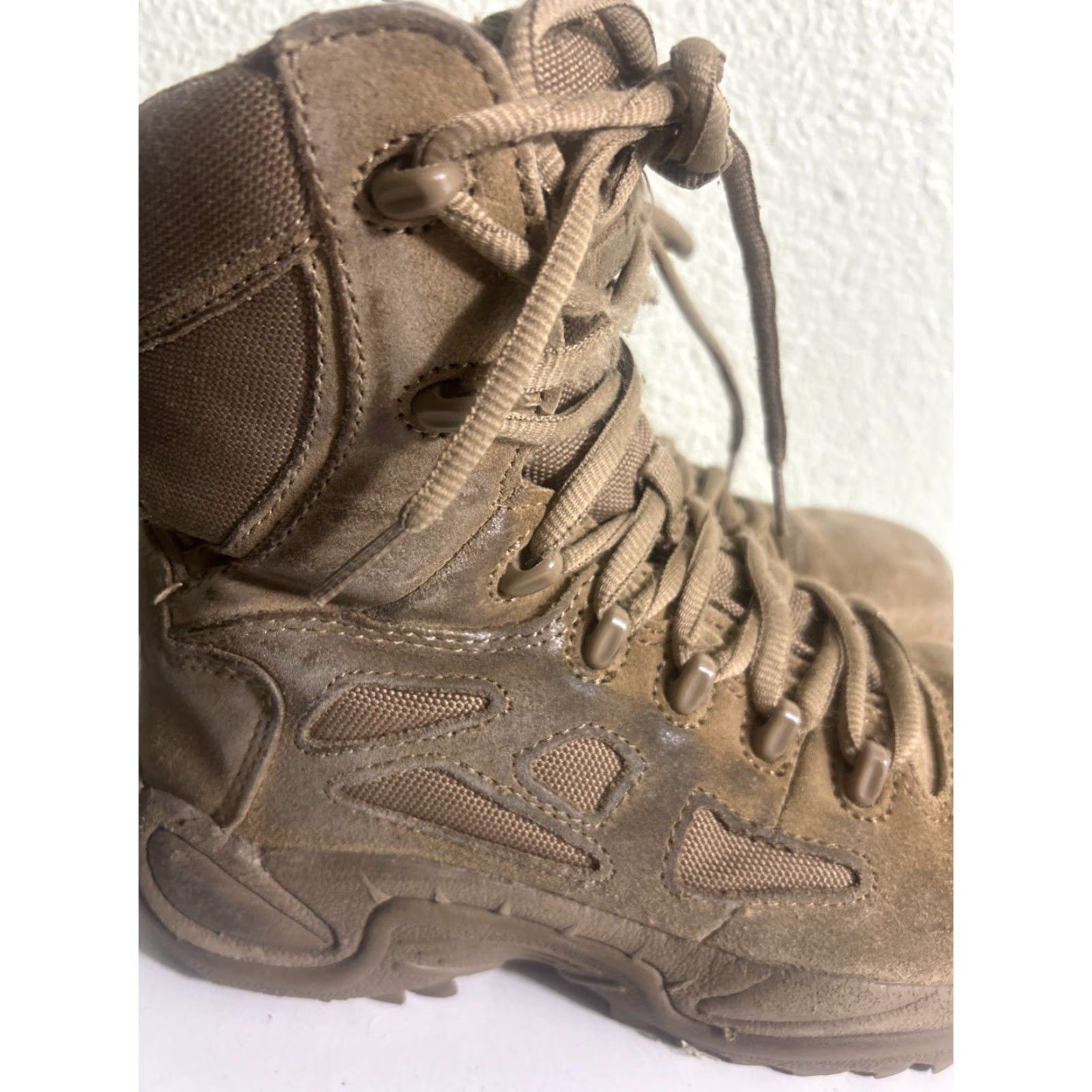 Reebok Reebok Rapid Response Combat Boots Steel Toe Zip Side Boots Mid-Calf Beige Mens Womens 5.5 7.5 Leather Arch Support Slip Non-Slip Water Resistant Size US 6 / IT 36 - 4 Thumbnail