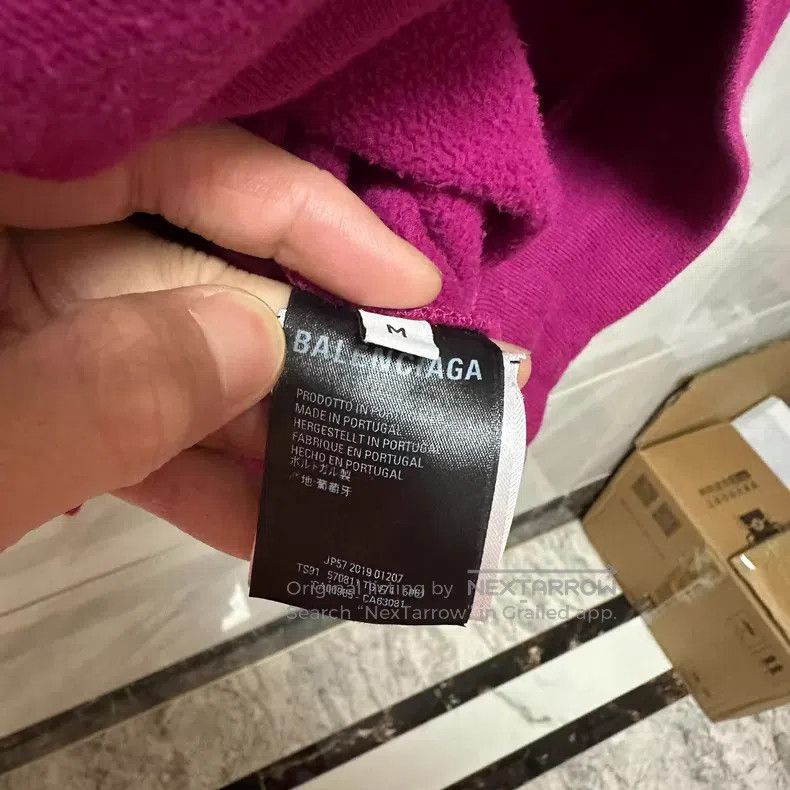 Balenciaga Balenciaga Purple Red Buckle Hooded Sweatshirt Size US M / EU 48-50 / 2 - 3 Thumbnail
