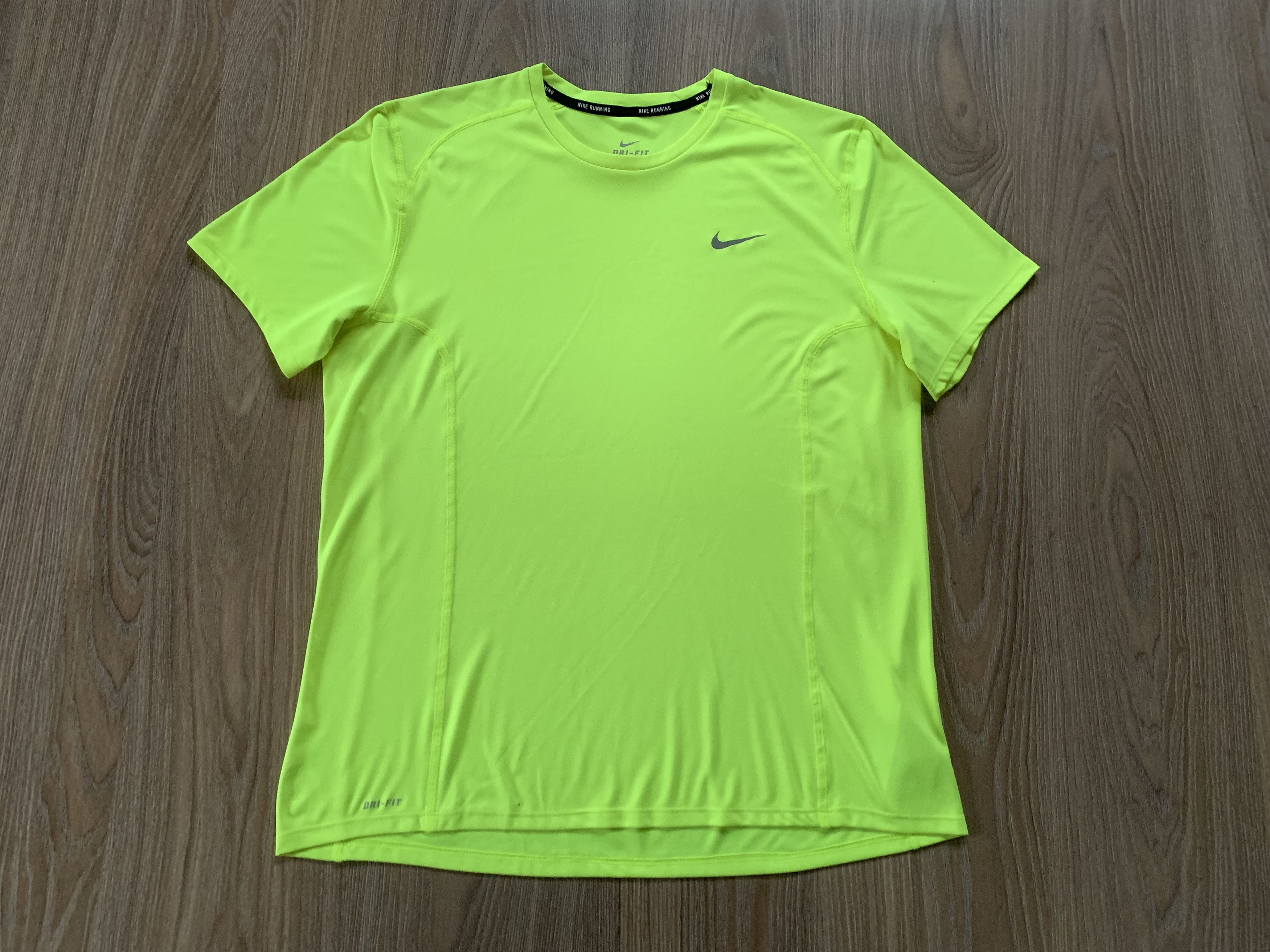 Nike Nike Running Light Green Training T Shirt Size US L / EU 52-54 / 3 - 2 Thumbnail