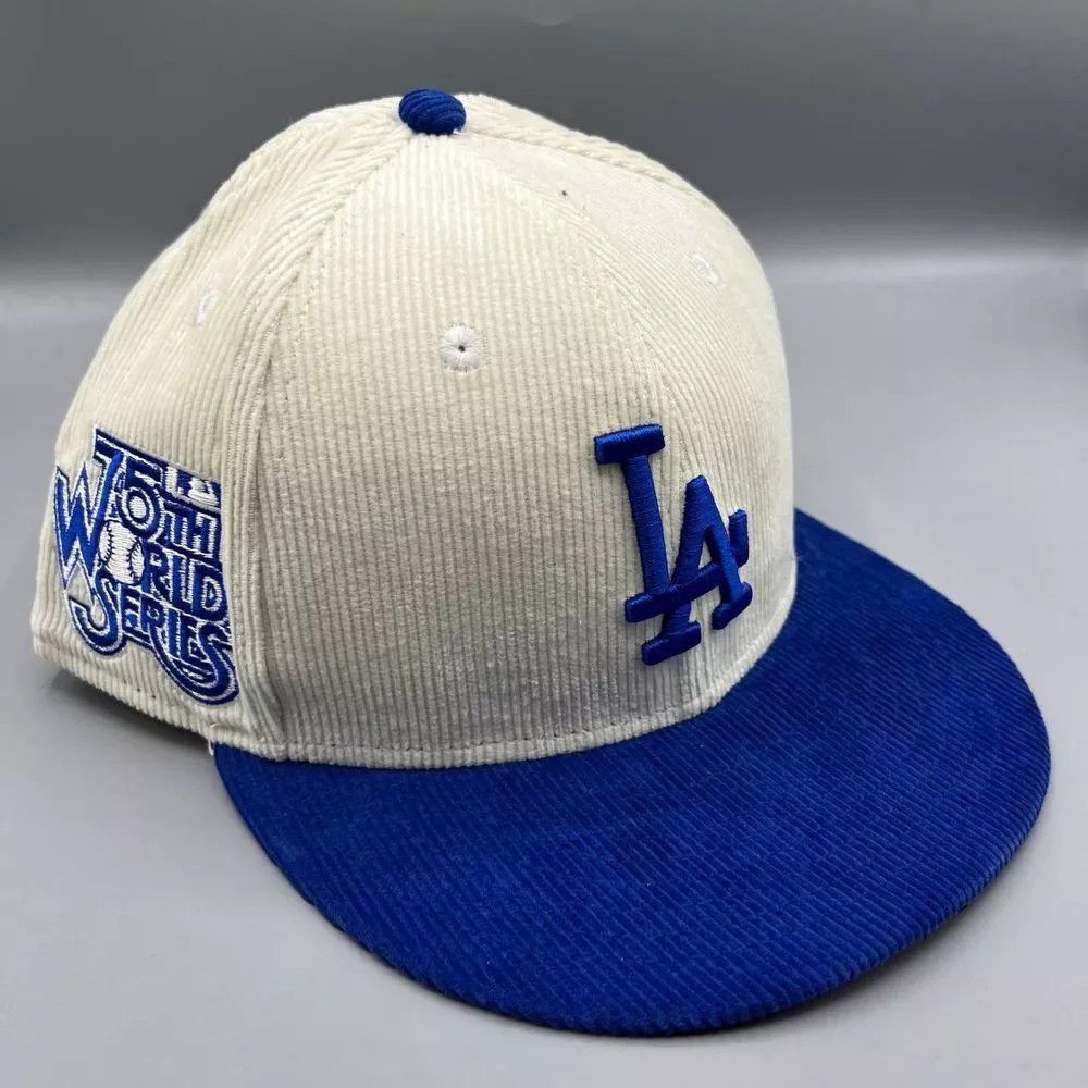 New Era Los Angeles LA Dodgers Hat Men 7 1/2 Corduroy Fitted Cap New Size ONE SIZE - 1 Thumbnail