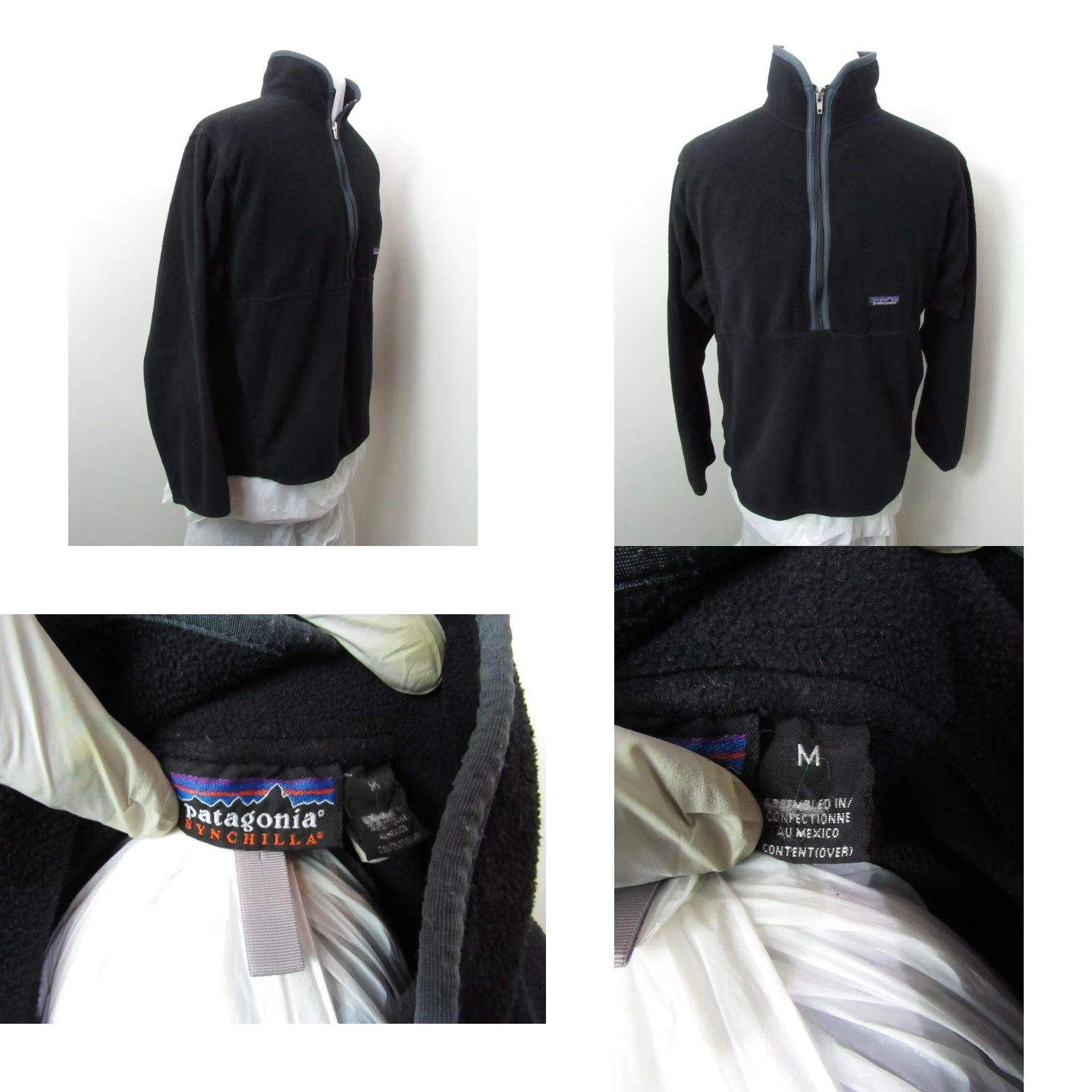 Patagonia VINTAGE Patagonia Synchilla 1/2 Zip Pullover Fleece Jacket Size Medium Black Size US M / EU 48-50 / 2 - 8 Thumbnail