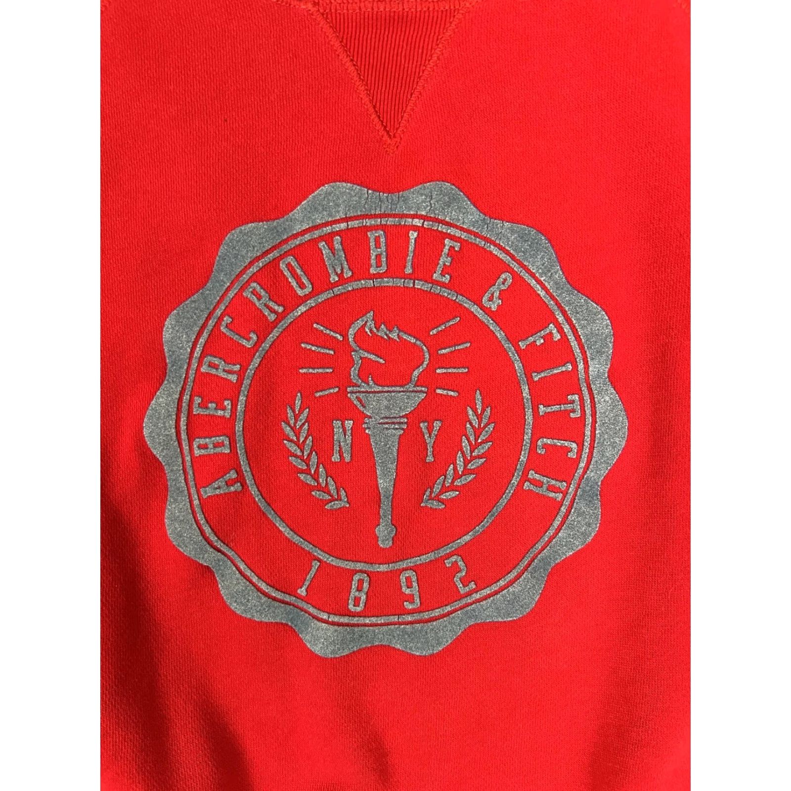 Abercrombie & Fitch Abercrombie & Fitch Raglan Sweatshirt Women's M Red Crew Neck Logo VTG Pullover Casual Size M / US 6-8 / IT 42-44 - 2 Thumbnail