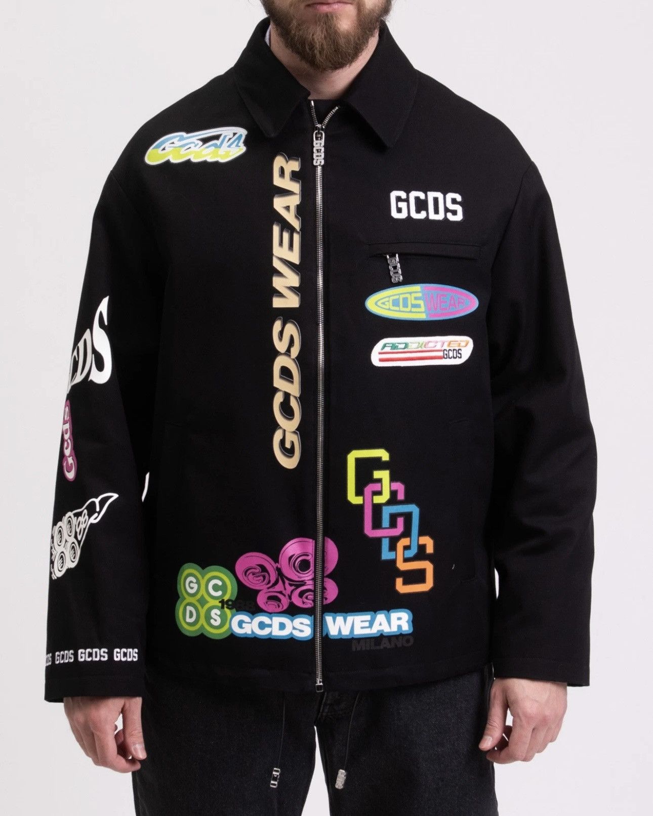 GCDS GCDS Racing Anime Logo Patch Zip Jacket Canvas Size US S / EU 44-46 / 1 - 6 Thumbnail