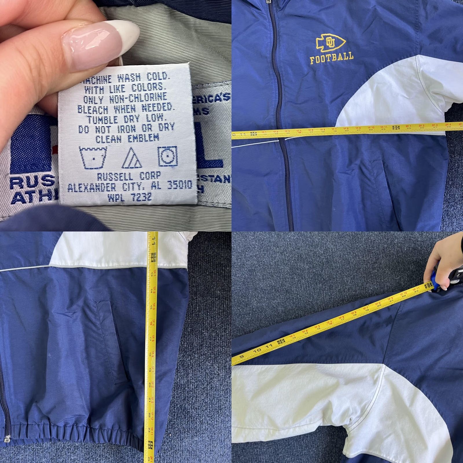 Russell Athletic Vintage Russell Athletic Jacket Mens 2XL Blue Full Zip Football Windbreaker 90s Size US XXL / EU 58 / 5 - 8 Thumbnail