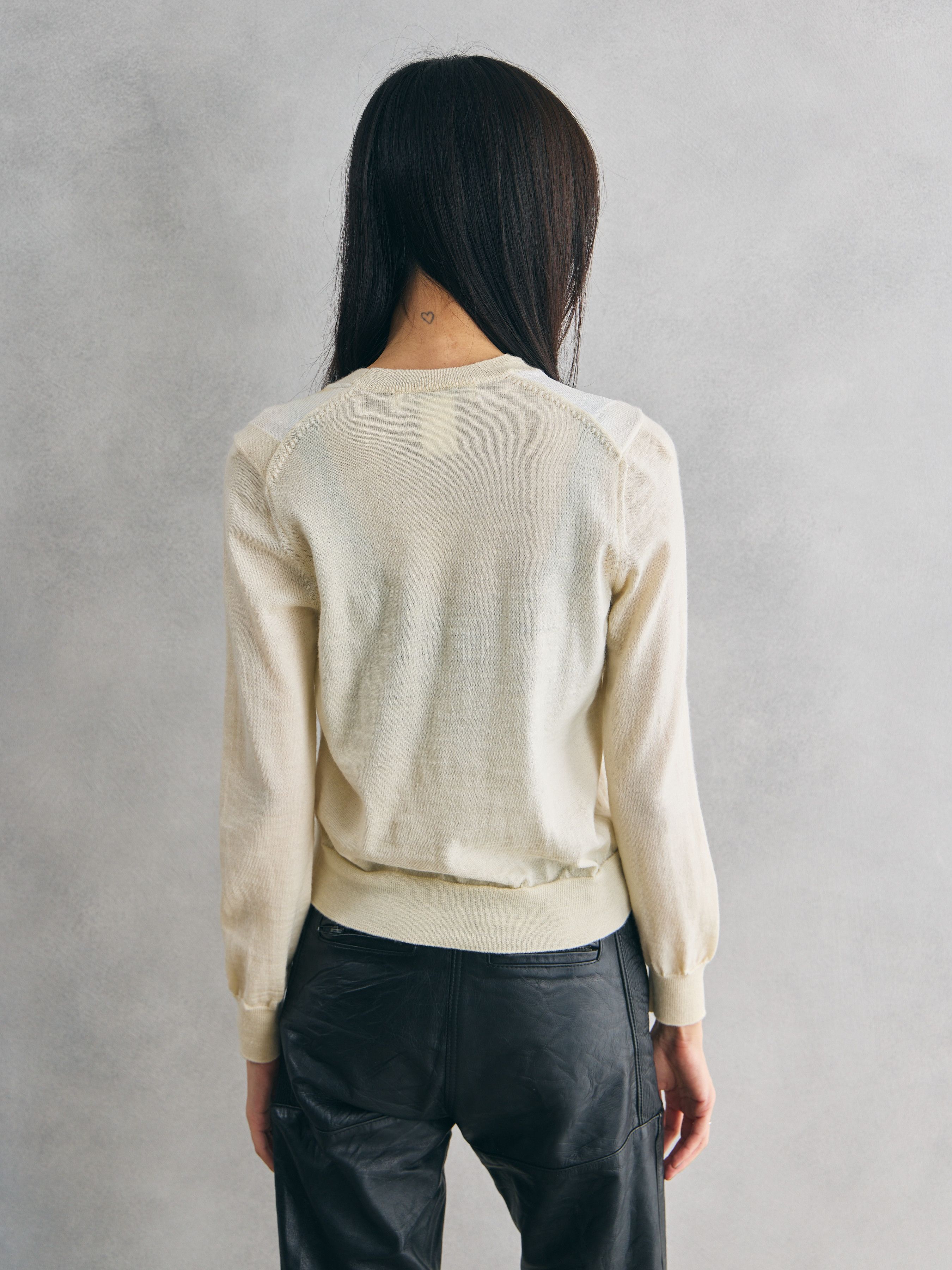 Comme des Garcons Comme des Garçons Off-White Check Pattern Knit Sweater Size XS / US 0-2 / IT 36-38 - 3 Thumbnail