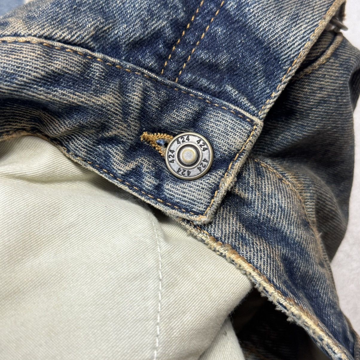 424 424 Big Daddy Thrashed Ripped Denim Short Size US 34 / EU 50 - 7 Thumbnail