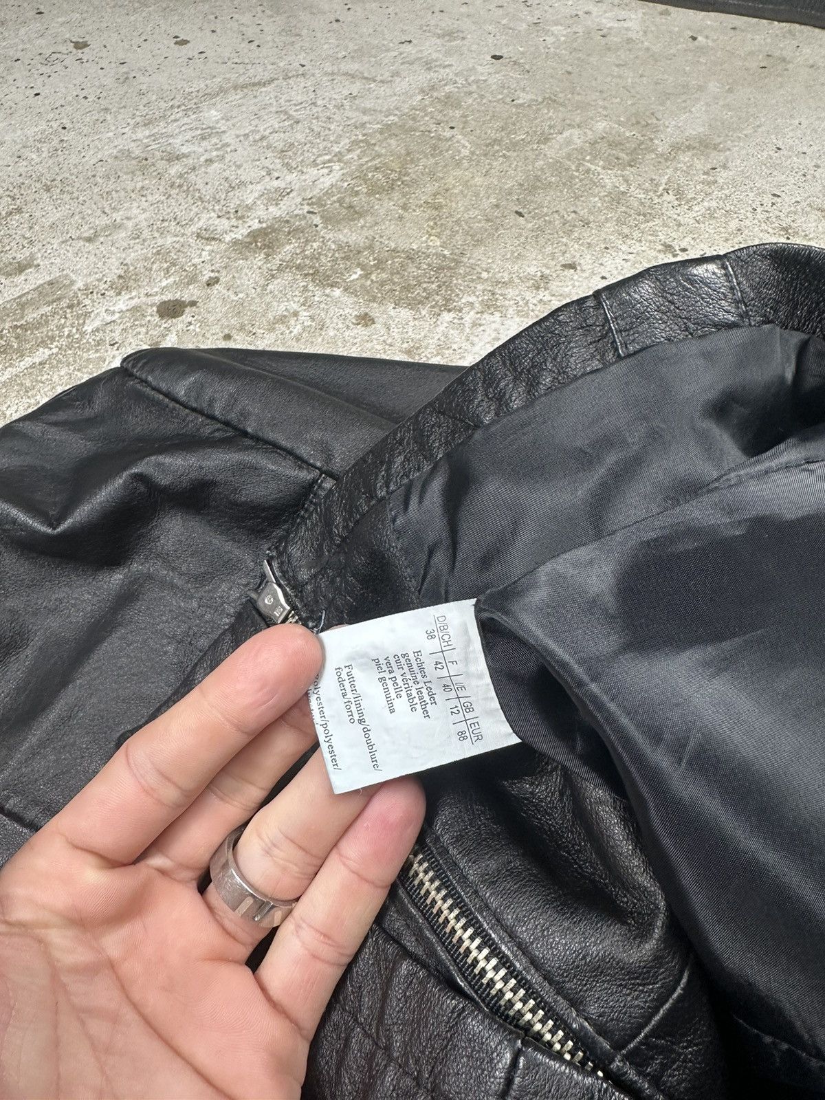 Vintage y2k Black Genuine Leather Jacket Japanese