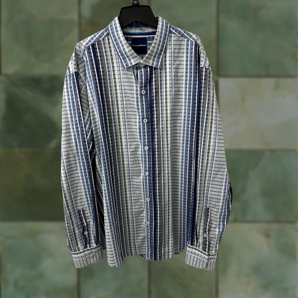 Tommy Bahama Tommy Bahama Shirt Mens XXL Blue Striped 100% Pima Cotton Button-Down Long Sleeve L/S Casual Everyday Size US XXL / EU 58 / 5 - 1 Thumbnail