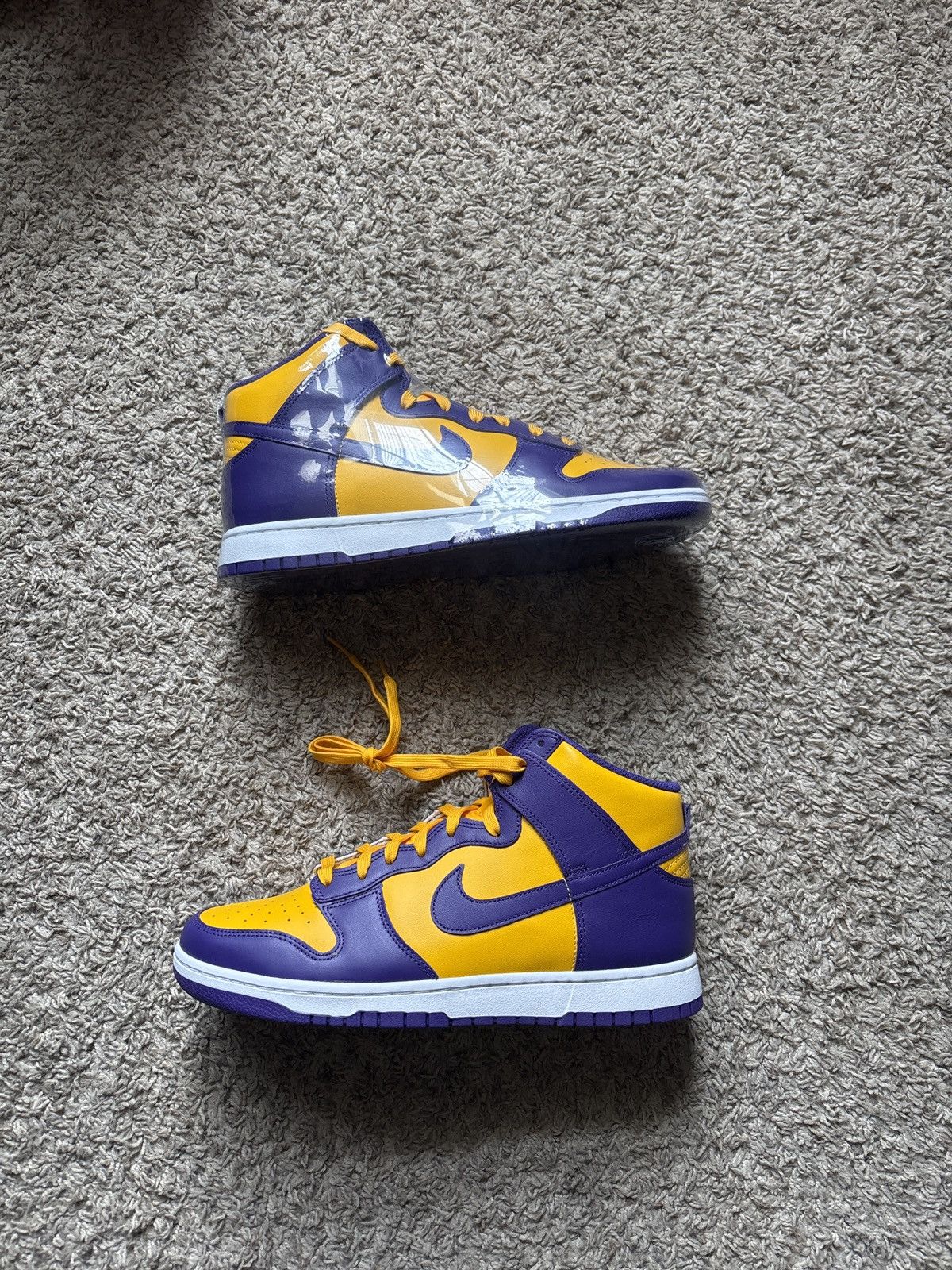 Jordan Brand Jordan Dunk Hi Retro 1 “Lakers” Size US 12 / EU 45 - 1 Thumbnail