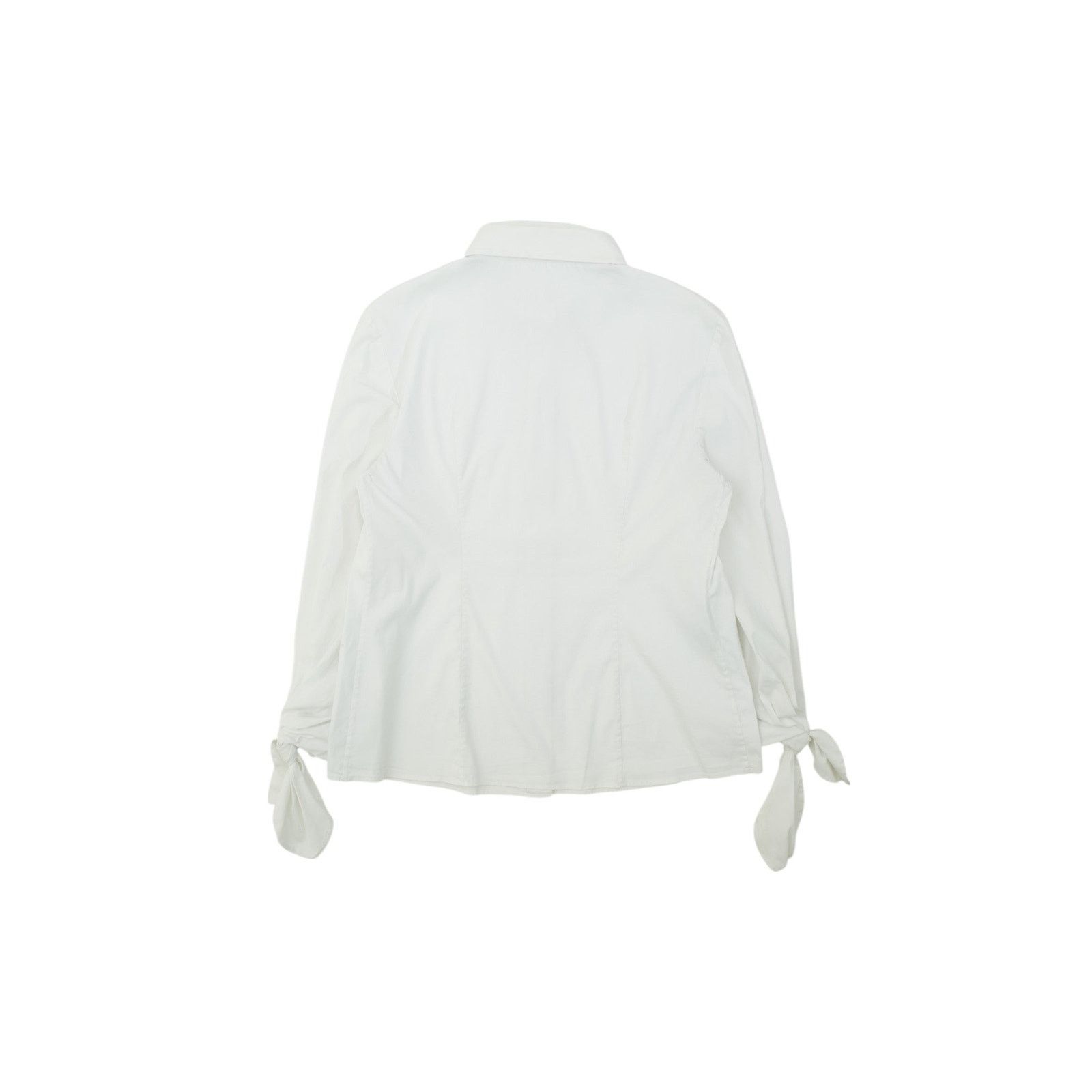 Prada S/S 2009 White Ribbon Sleeve Button Up Shirt Size L / US 10 / IT 46 - 3 Thumbnail