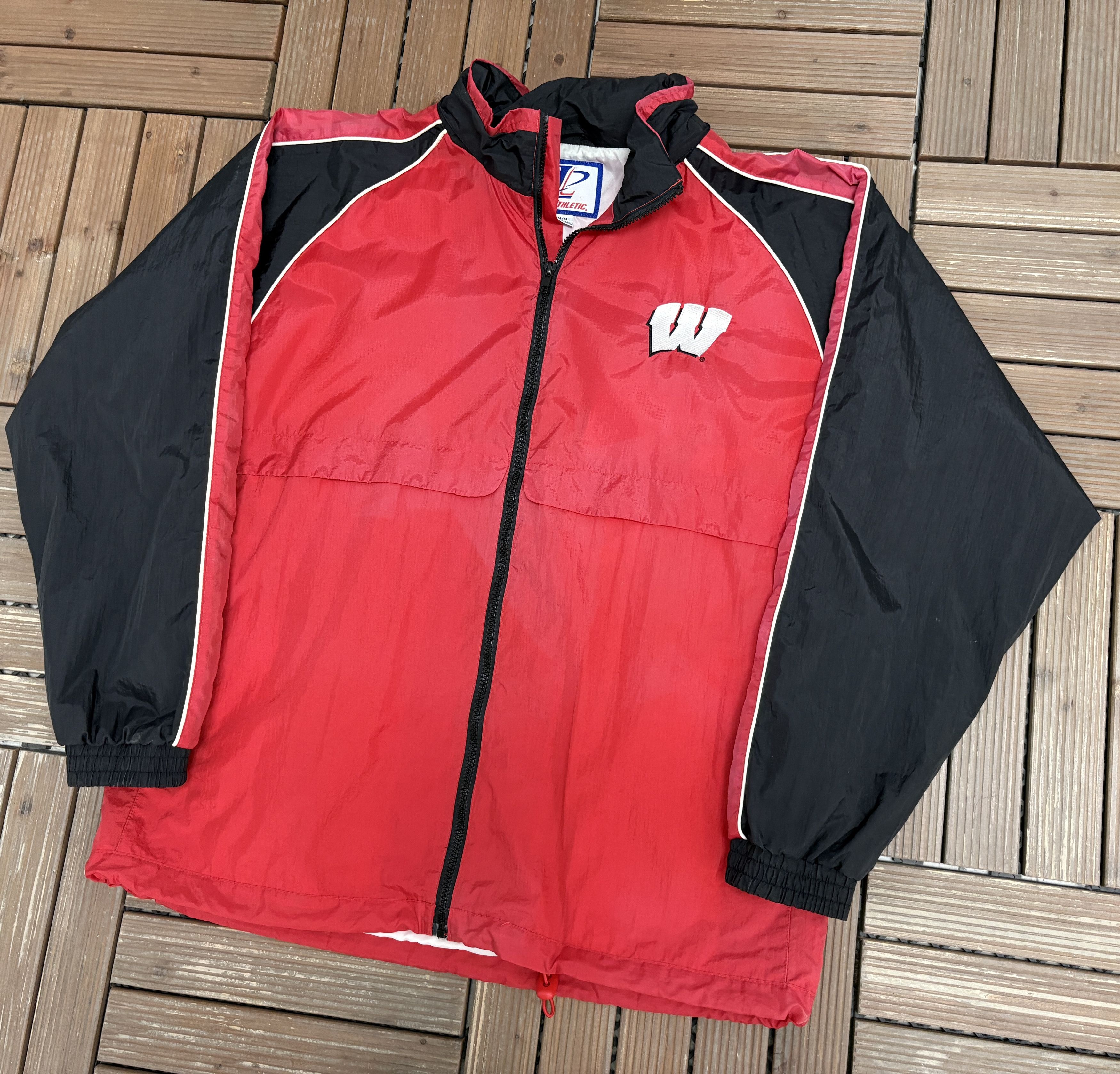 Logo Athletic × Vintage Wisconsin Badgers Vintage Red Windbreaker Jacket Size US M / EU 48-50 / 2 - 3 Thumbnail