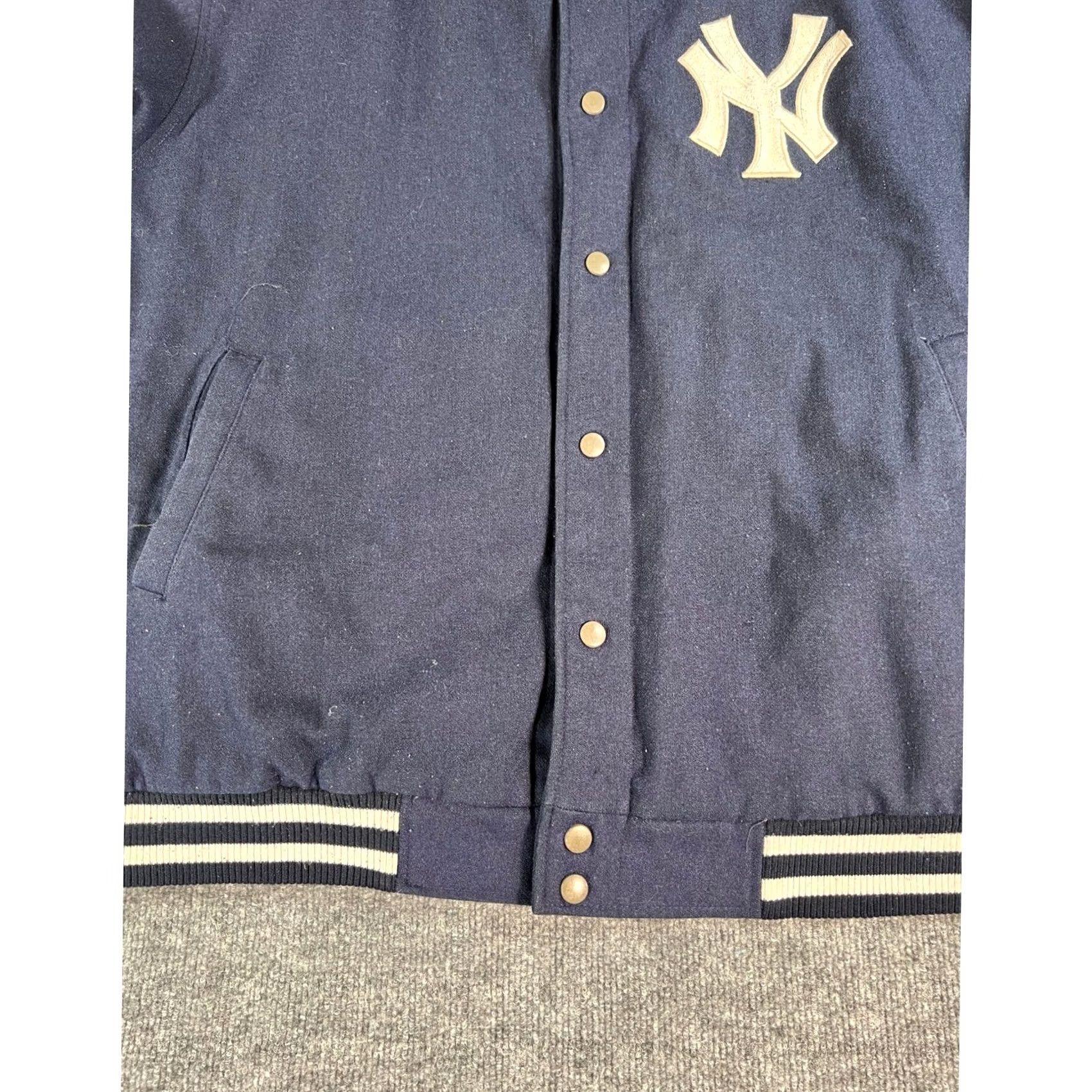 MLB VINTAGE MLB Yankees Varsity Jacket Mens 5XL Navy Blue Wool Blend G-III Sports Size US XXL / EU 58 / 5 - 5 Thumbnail