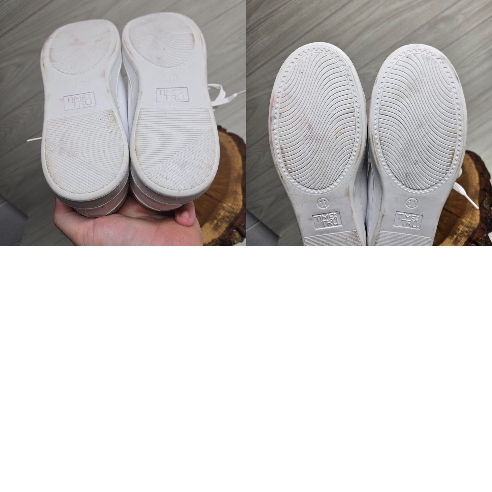 Vintage Time And True Shoes Casual White Tennis 11 Womens 100% Cotton Upper Rubber Sole Flat Size L / US 10 / IT 46 - 8 Thumbnail