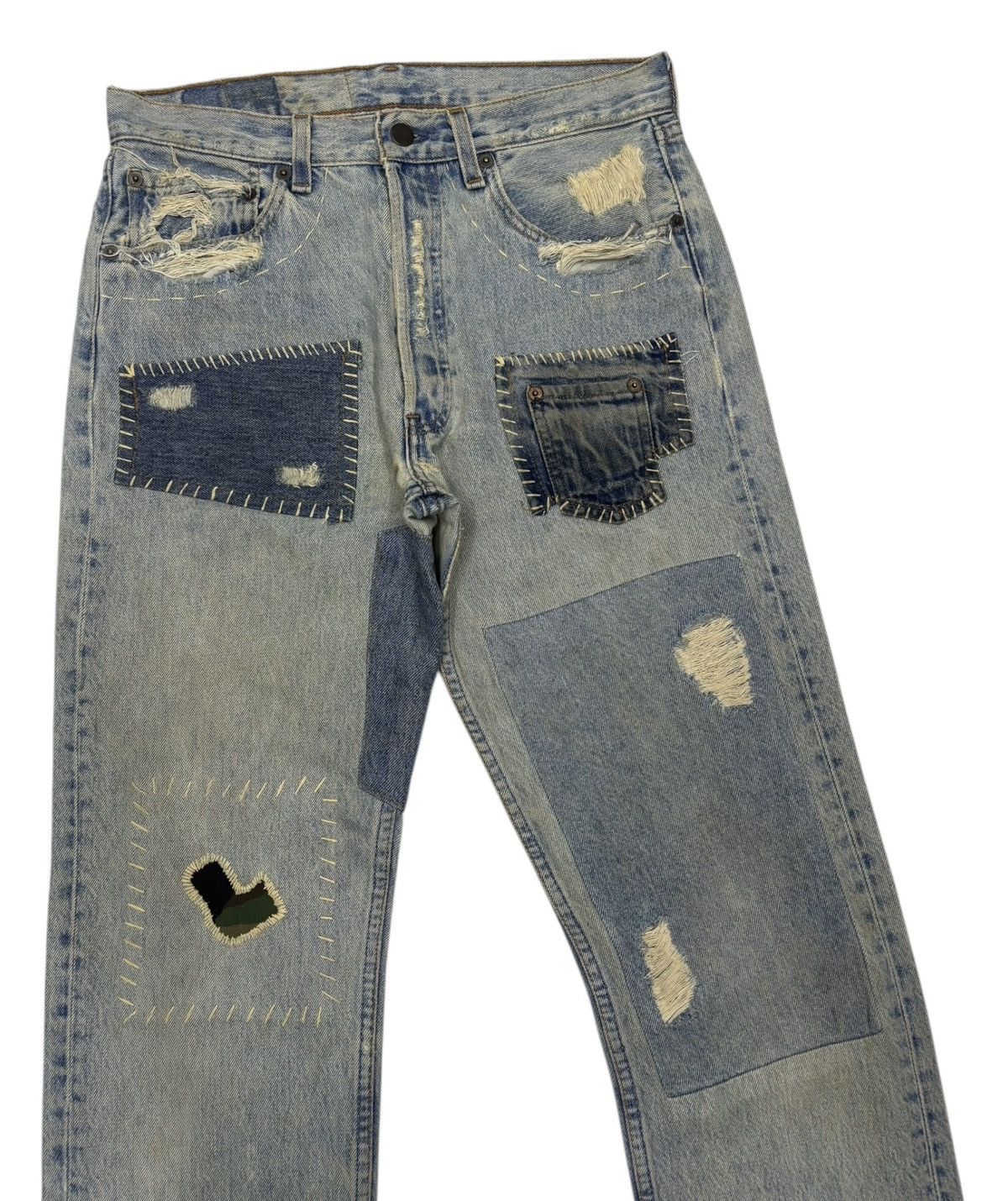 If Six Was Nine × Kapital × Levi's 🔥VINTAGE LEVIS 501 RECONSTRUCTED PATCHWORK DENIM JEANS Size US 30 / EU 46 - 4 Thumbnail