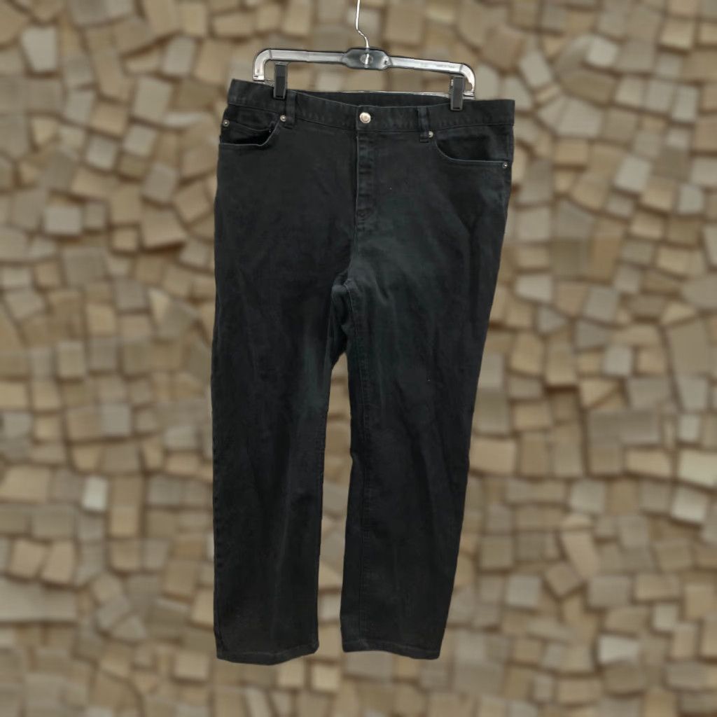 CO Lauren Jeans Co. Straight Jeans Women's Dark Black 14 Size 14 Denim Cotton Regular 5-Pocket Modern Classic Size 36" / US 14 / IT 50 - 1 Thumbnail