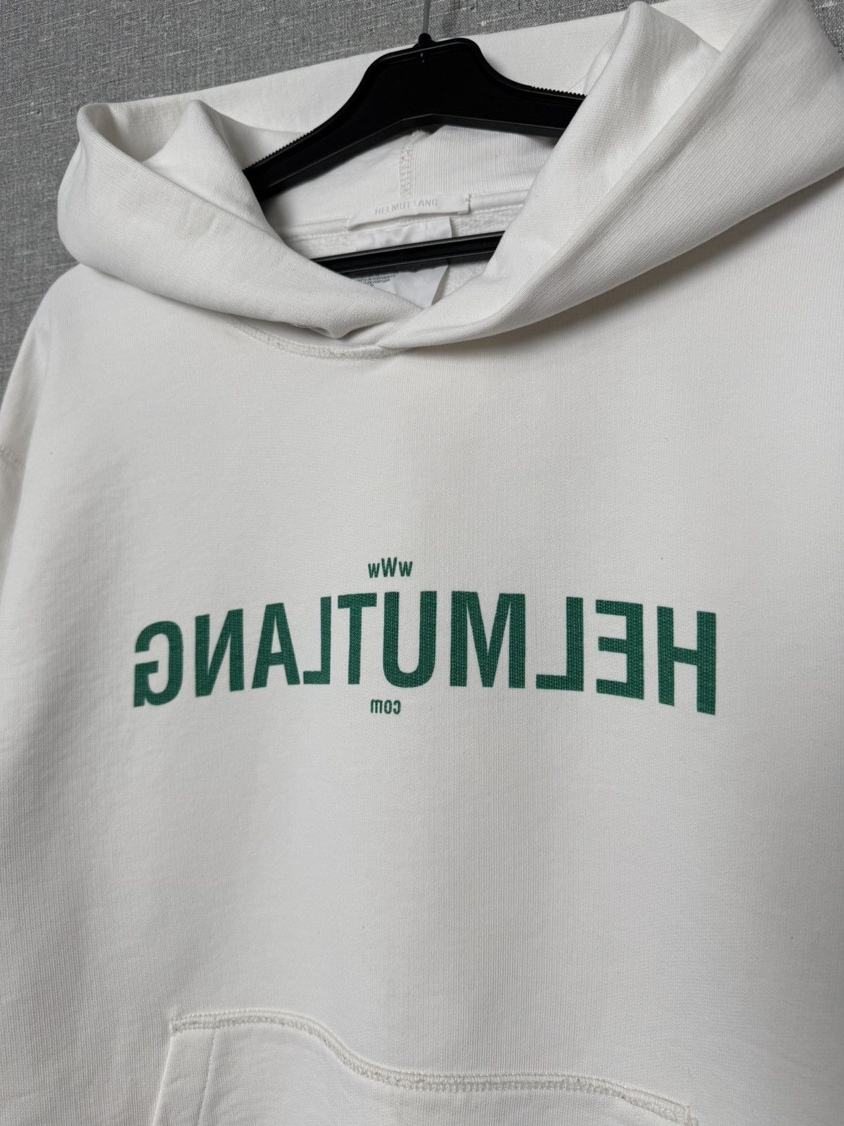 Helmut Lang Helmut Lang Thick White Hoodie Mirrored Web Logo Size XL Size US XL / EU 56 / 4 - 6 Thumbnail