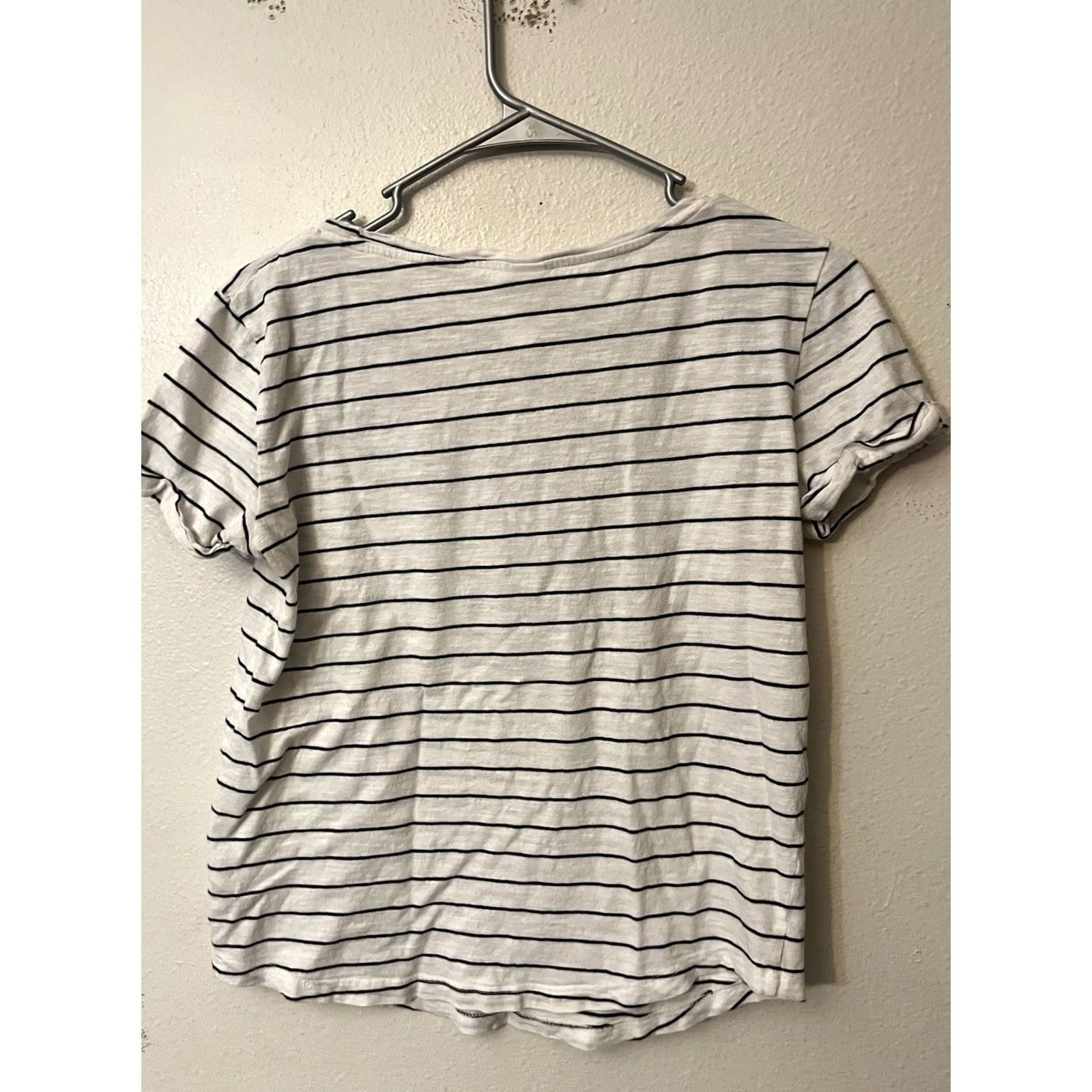 H&M H&M Basic White Striped Short Sleeve T Shirt XS Women Casual Size XS / US 0-2 / IT 36-38 - 3 Thumbnail