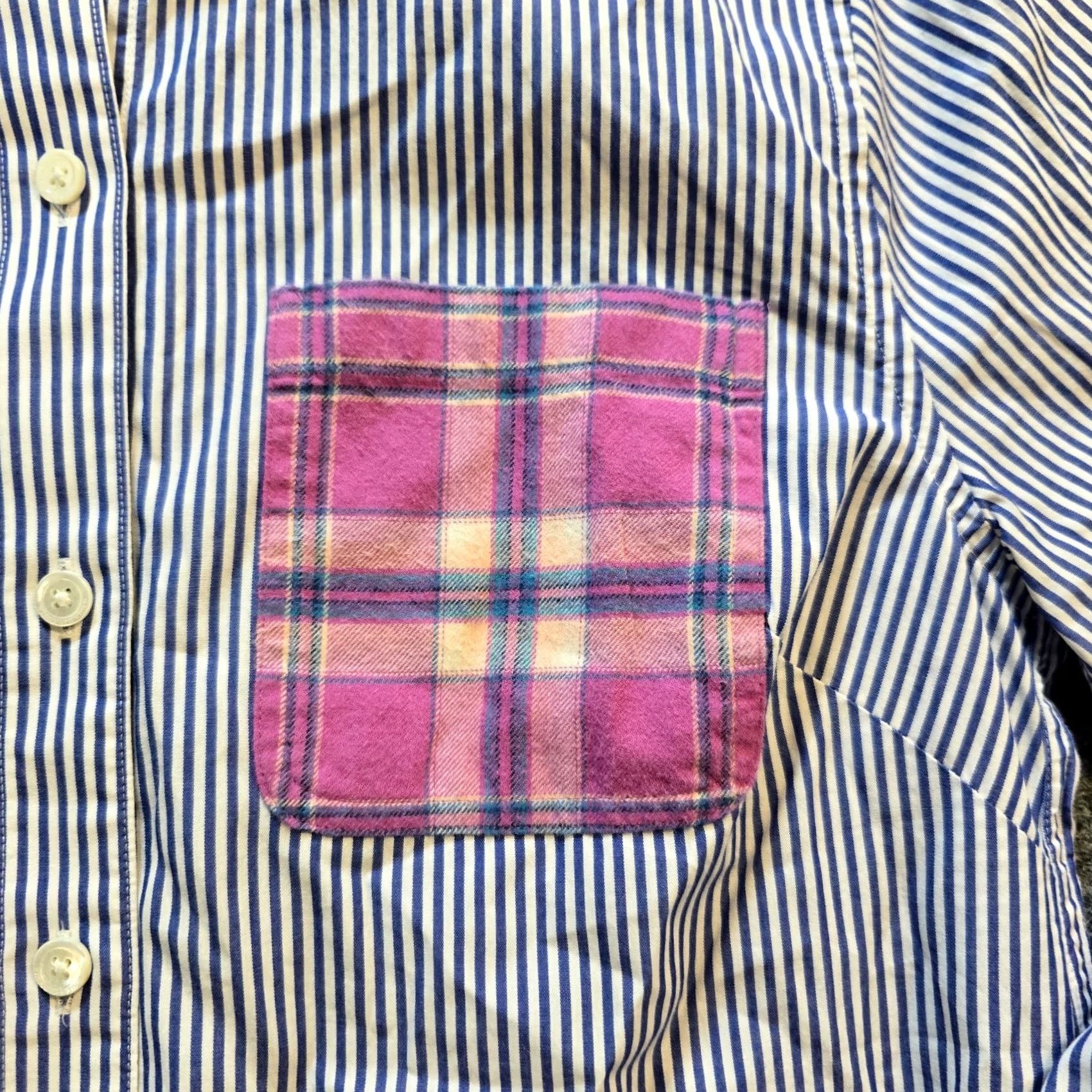 Vineyard Vines Vineyard Vines Top Womens Size 4 Blue Striped Plaid Button Preppy Casual Capsule Blouse Size S / US 4 / IT 40 - 6 Thumbnail